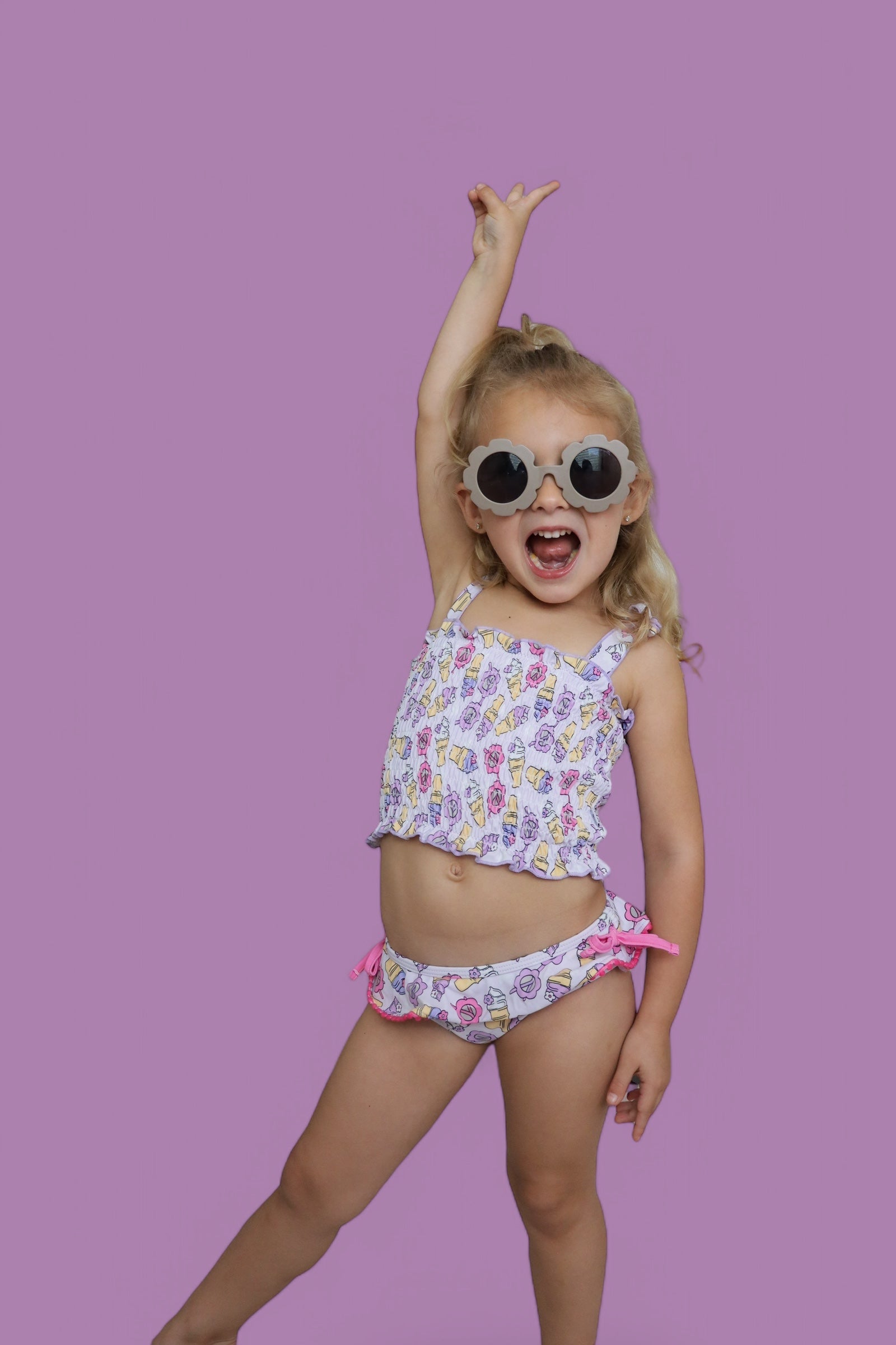 Sweet Summer Dream Smocked Tankini Two Piece Swim Suit