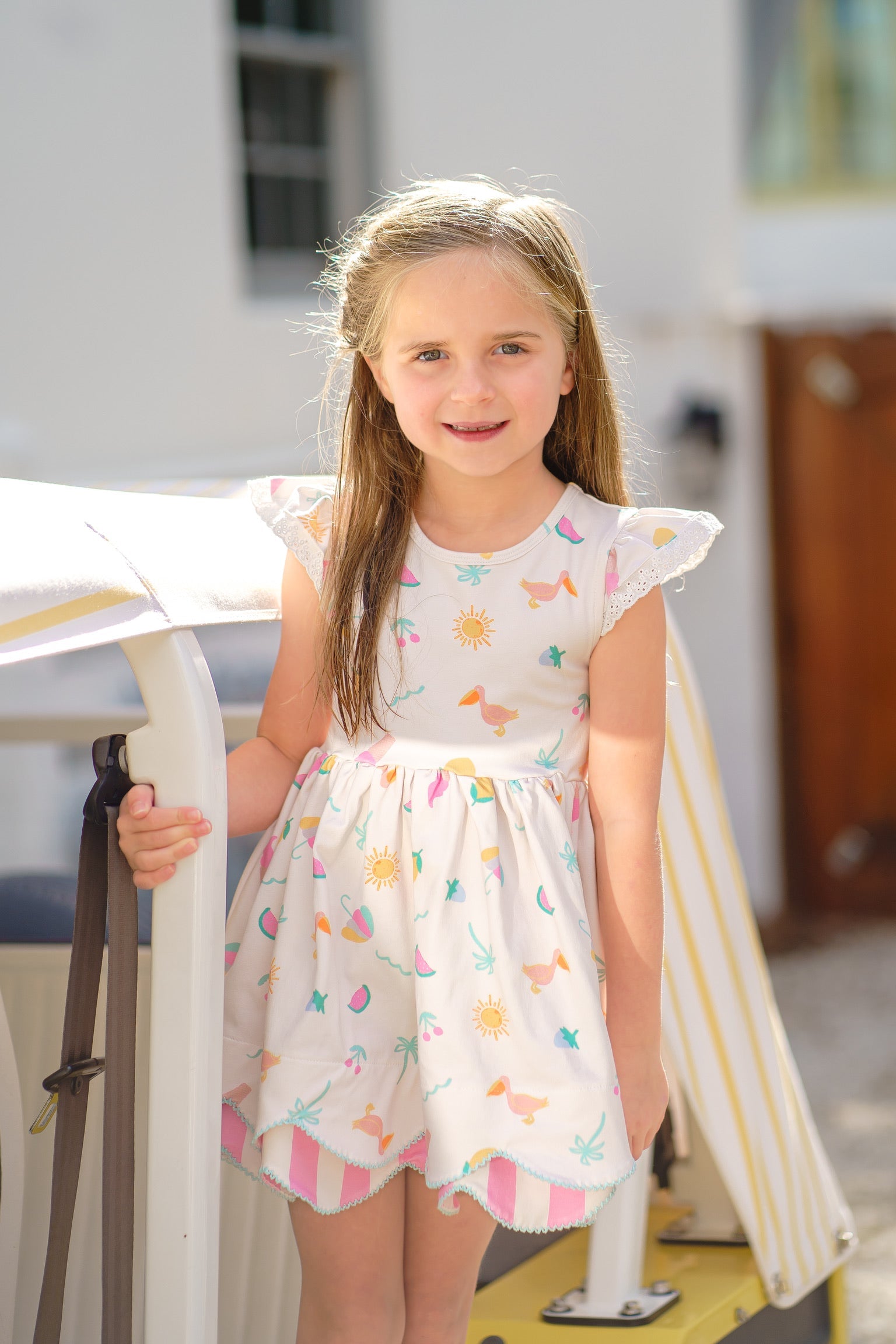 Seaside Stripes Scallop Tunic Set