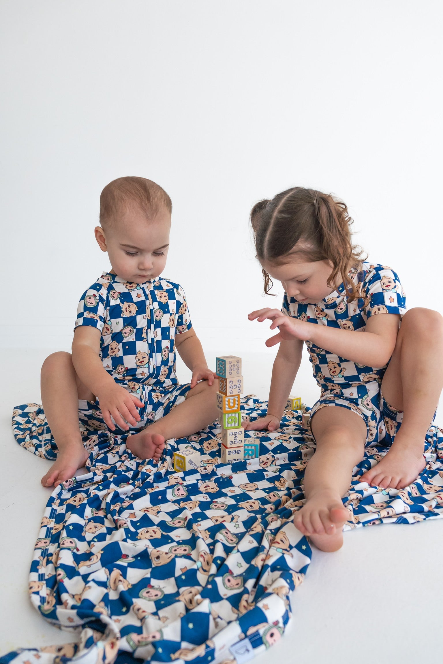 Dream Big Little Co X Cocomelon Jj Starry Night Checkers Dream Short Set