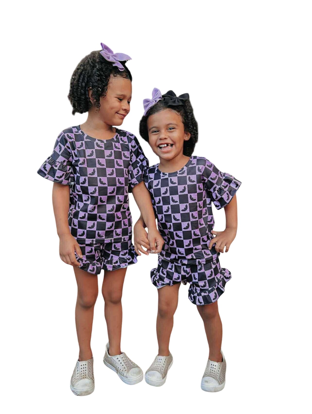 Checkered Bats Ruffle Set