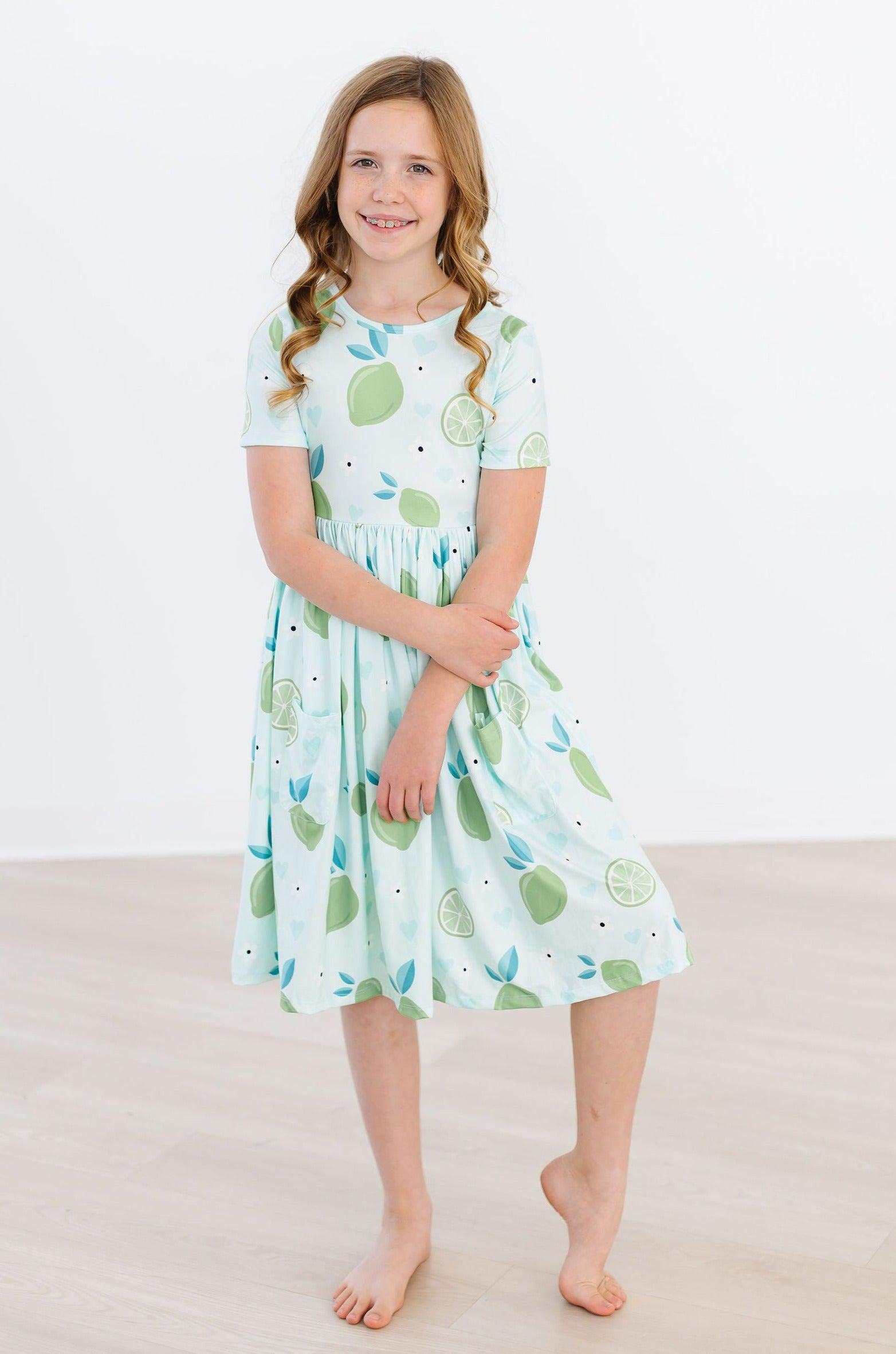 Key Lime Cutie S/s Pocket Twirl Dress