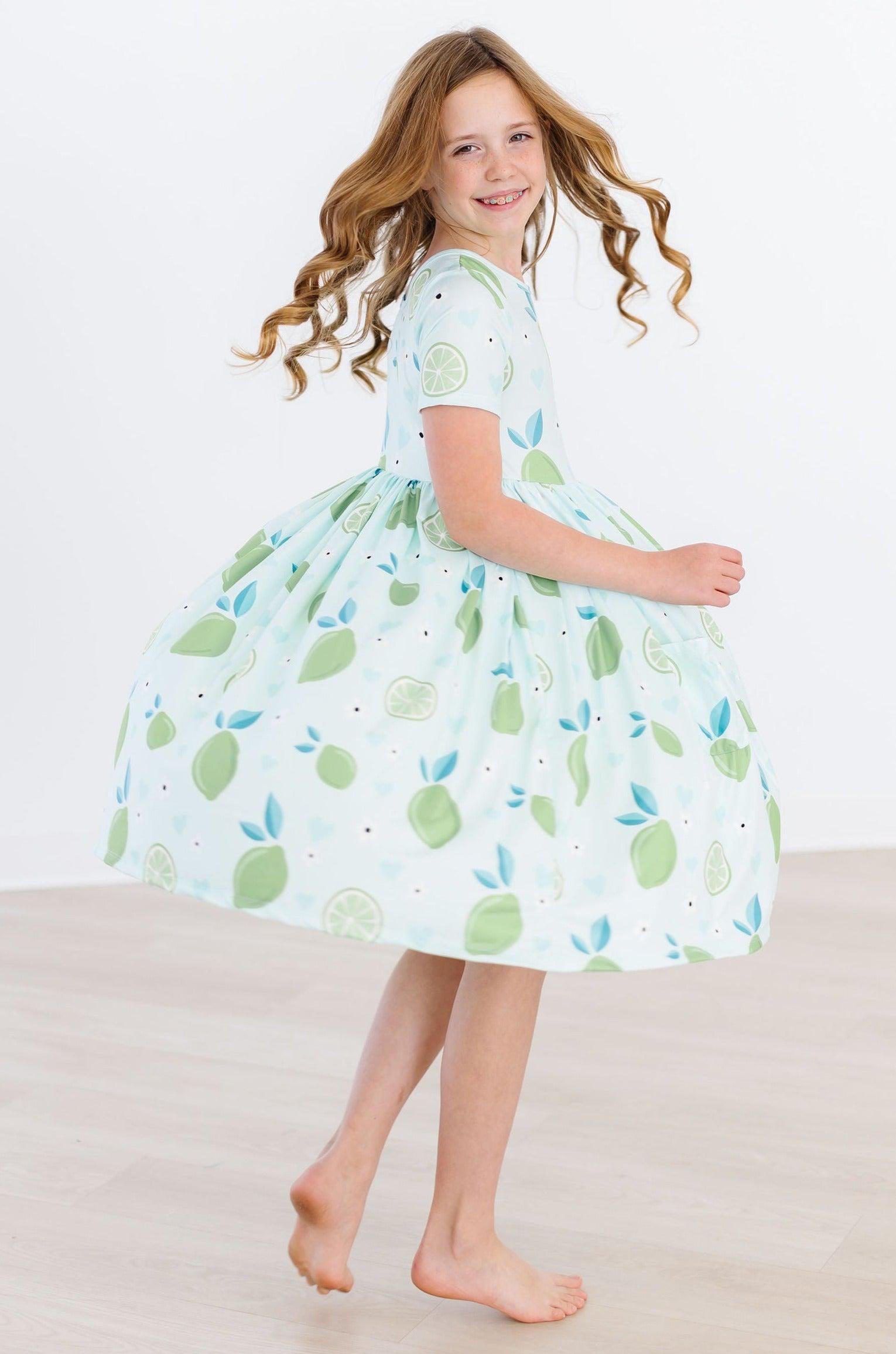 Key Lime Cutie S/s Pocket Twirl Dress