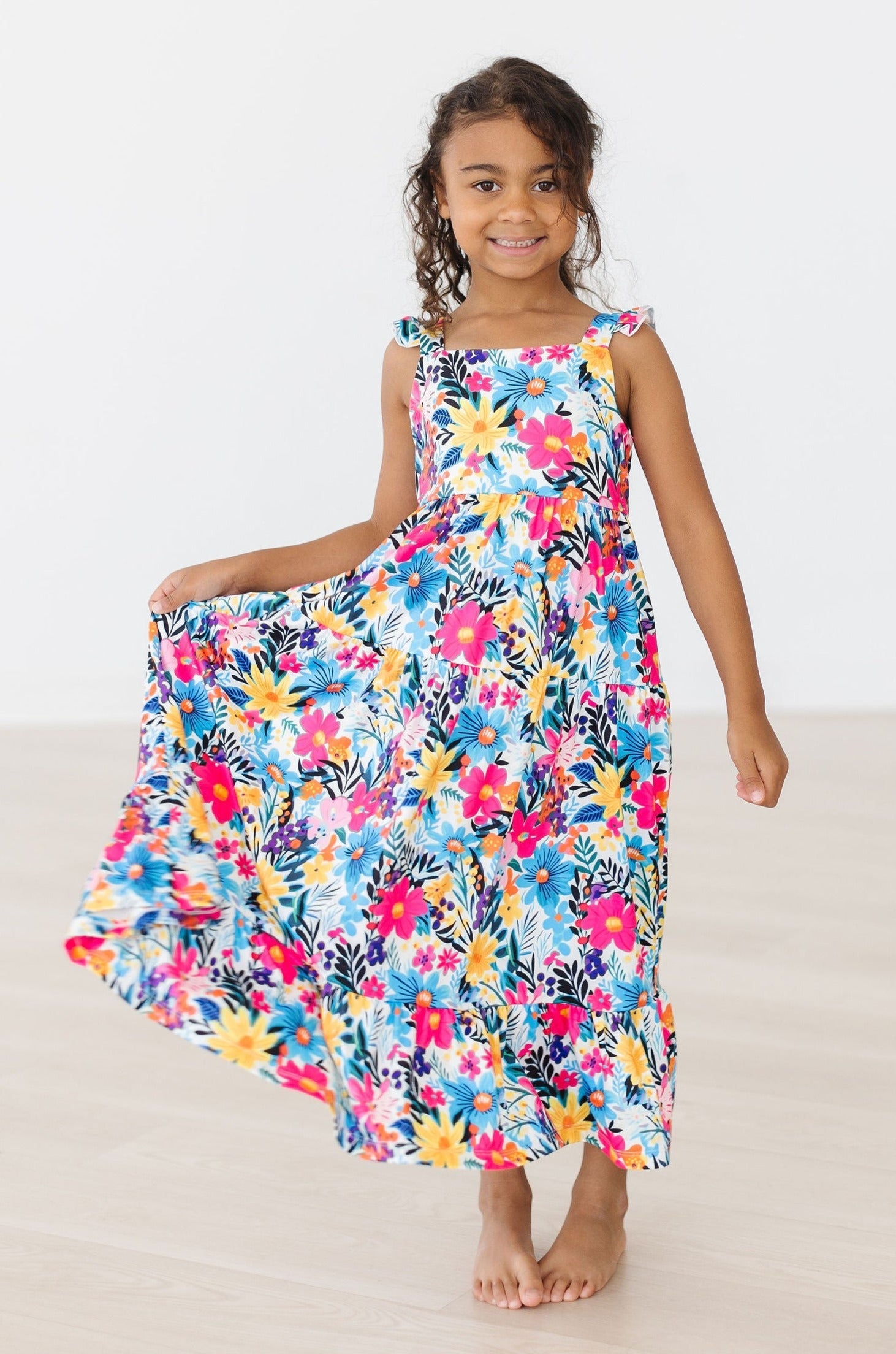 Petal Paradise Ruffle Maxi Dress