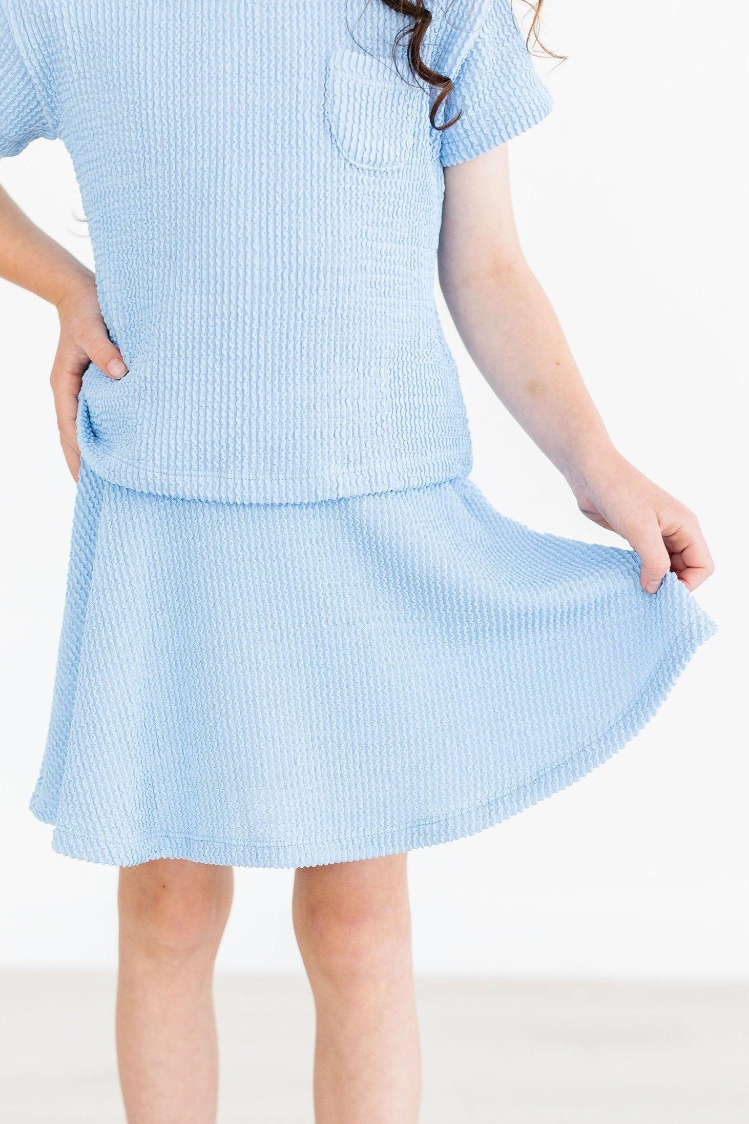 Sky Blue Scrunchy Twirl Skort