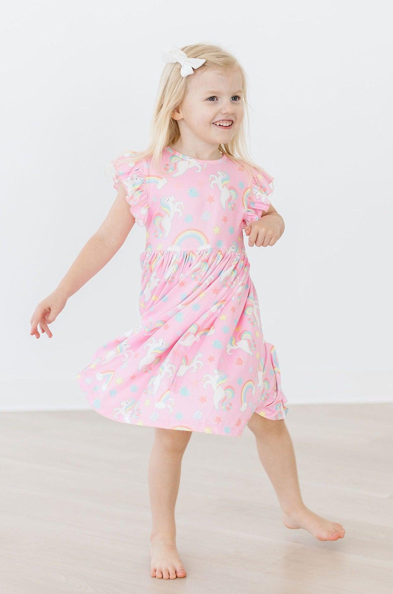 My Little Unicorn Flutter Sleeve Twirl Dress