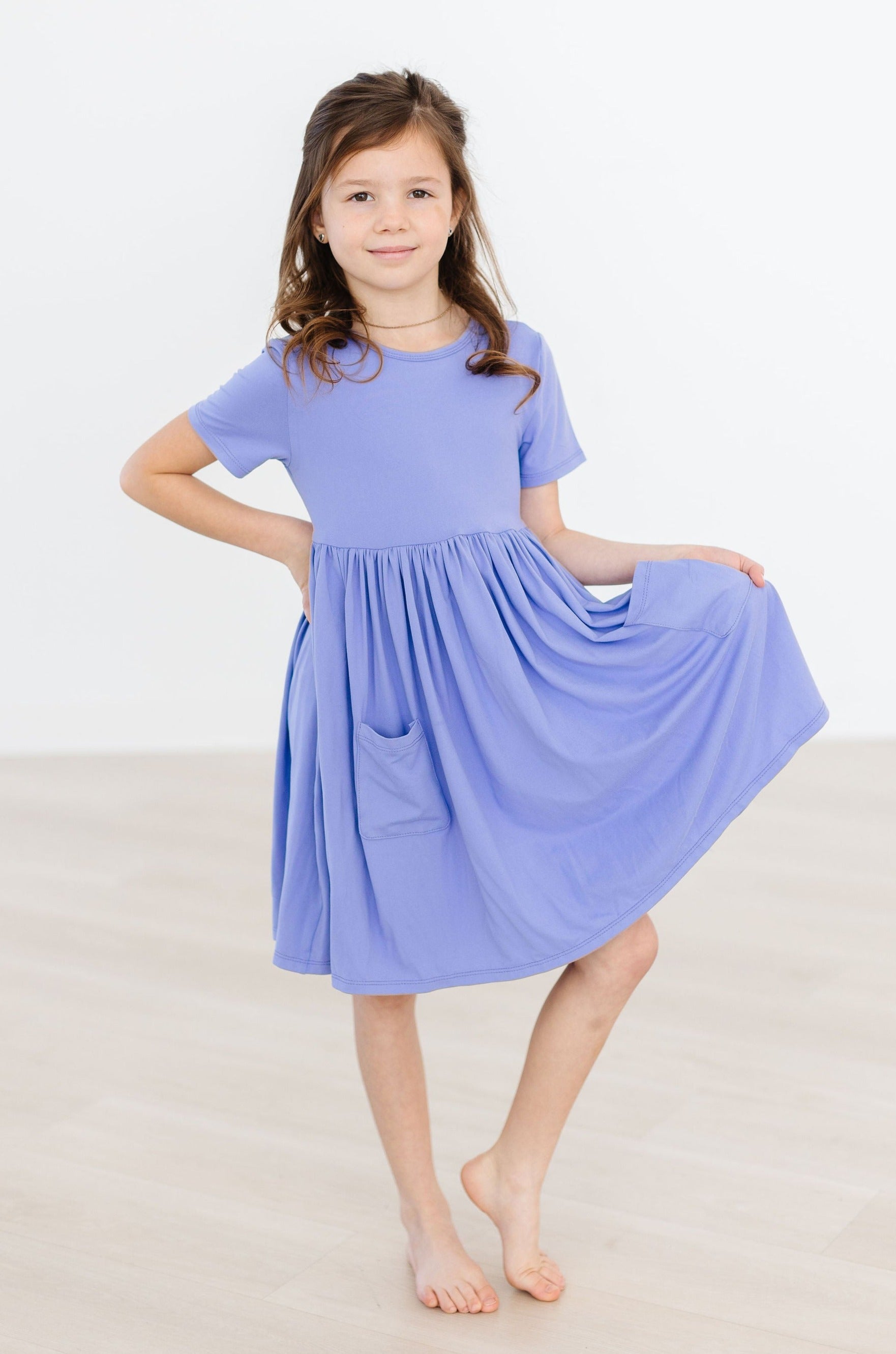 Periwinkle S/s Pocket Twirl Dress