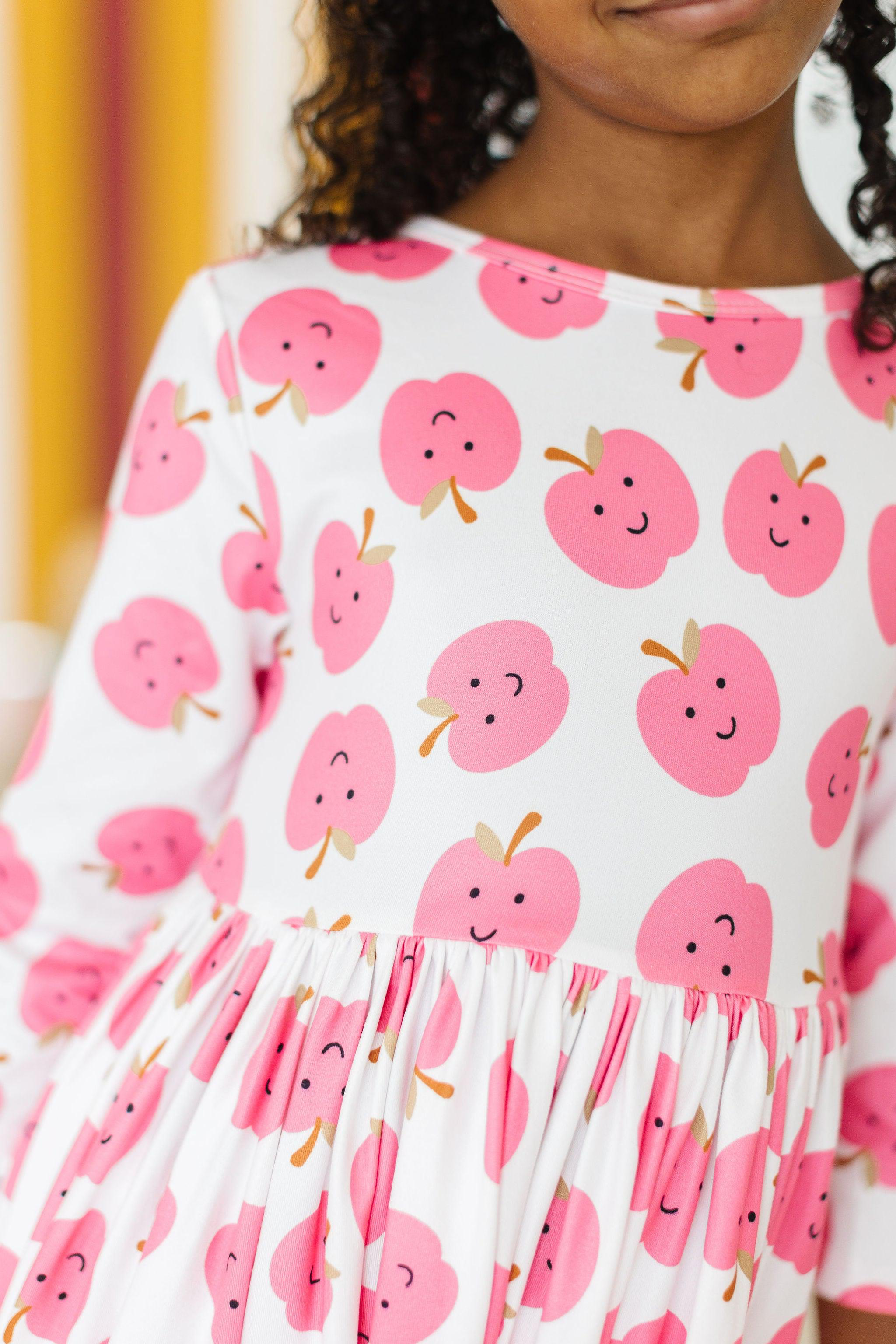 Apple Of My Eye 3/4 Sleeve Pocket Twirl Dress