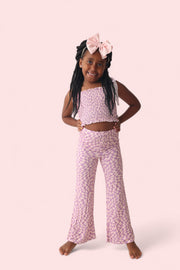 Plum Wavy Checkers Dream Smocked Flare Set