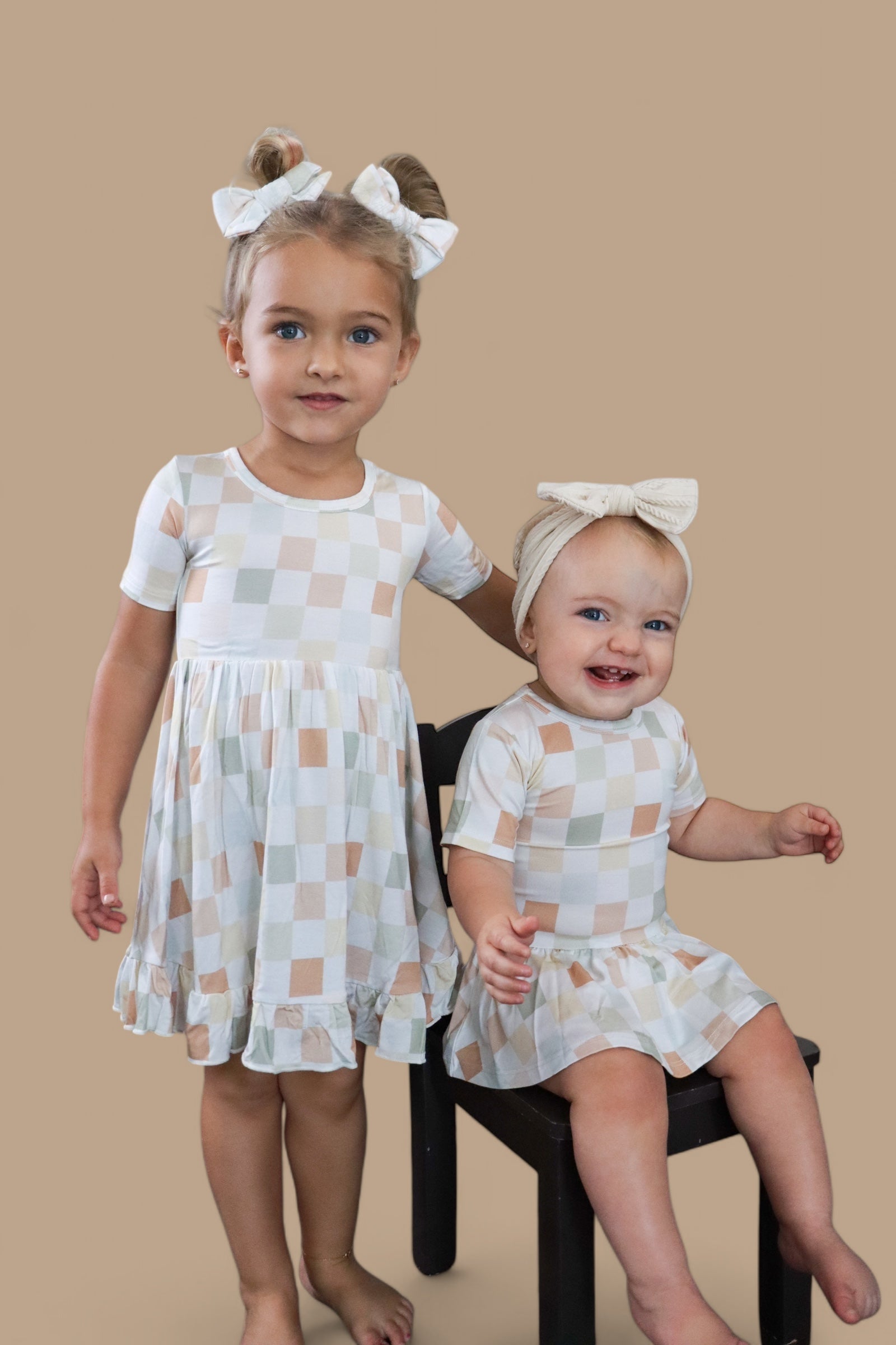 Muted Checkers Dream Bodysuit Dress