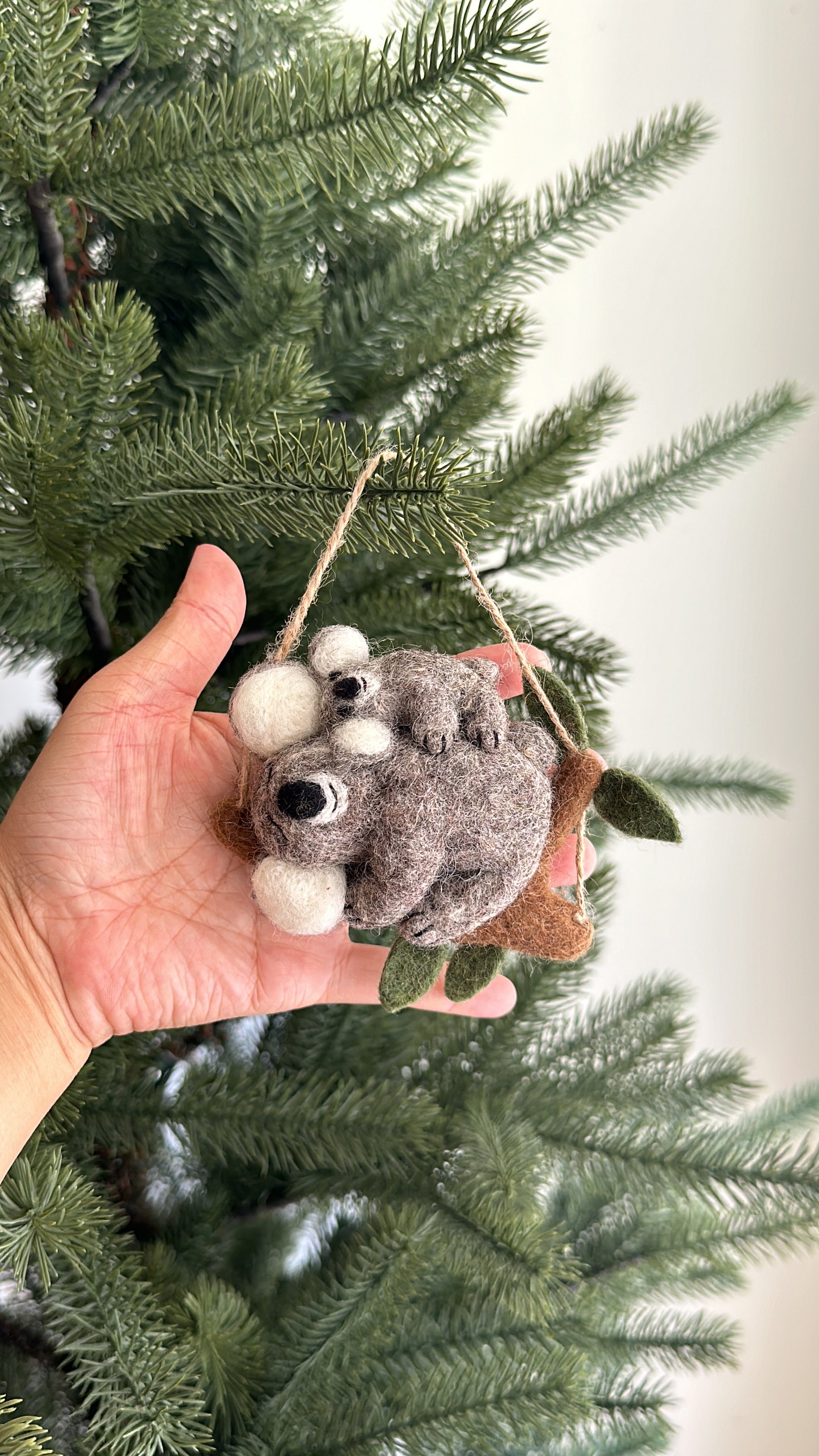 Felt Koala With Baby Ornament