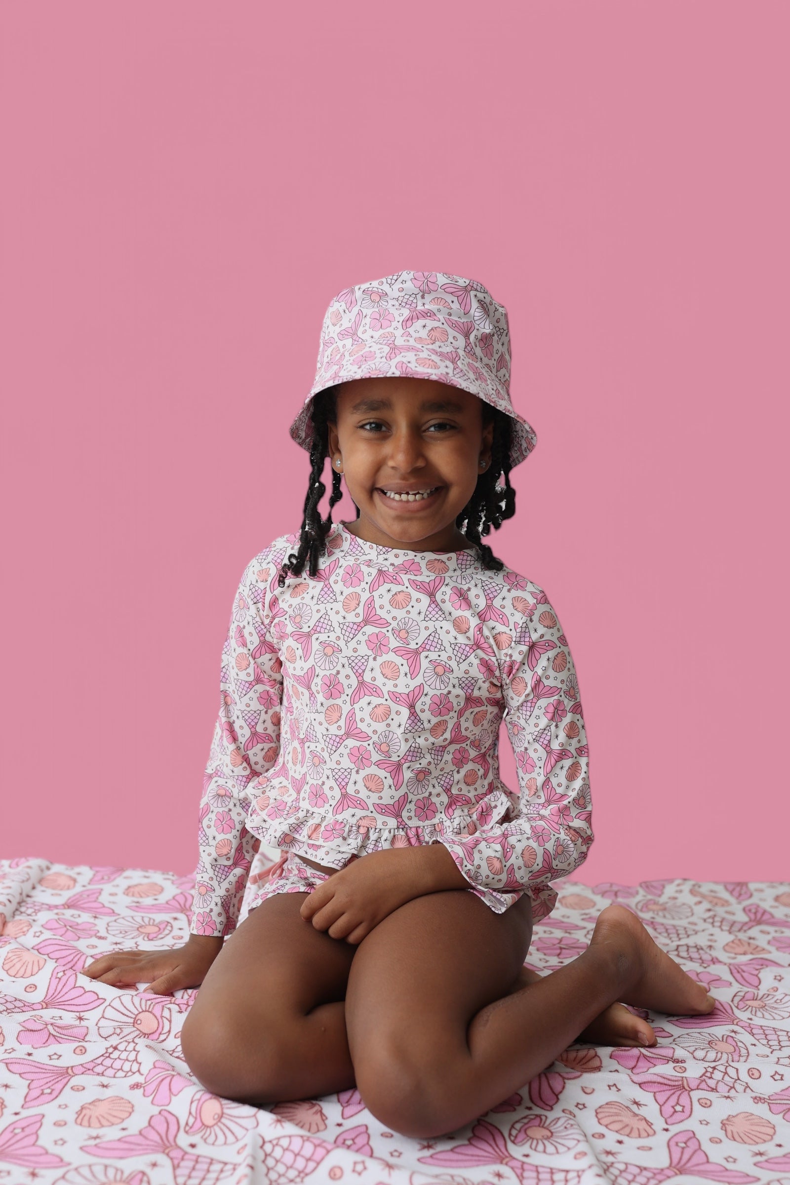 Magical Mermaid Dream Two-piece Rash Guard Ruffle Swim Suit