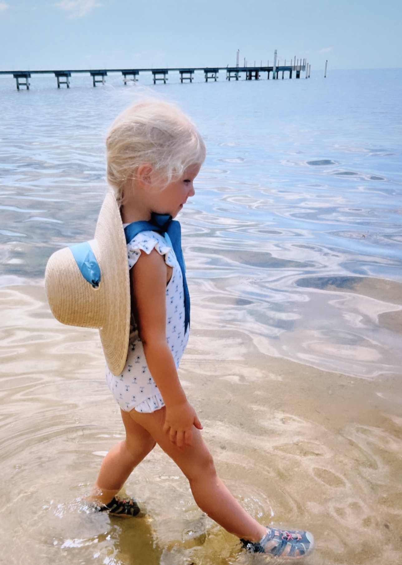Buttercup Little Girl’s Hat - Vintage Periwinkle Ribbon