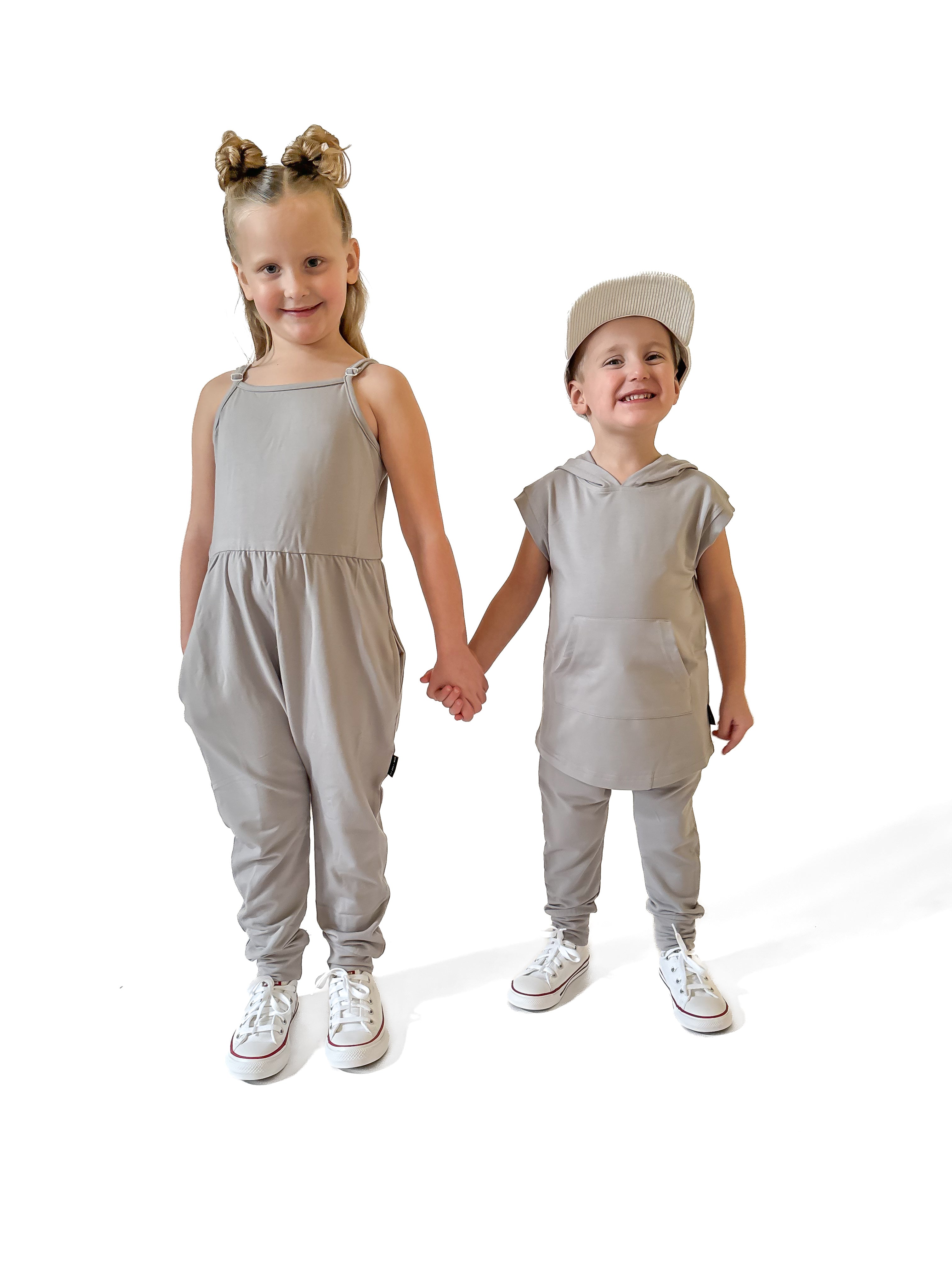 Bamboo Adjustable Pants Romper - Frost