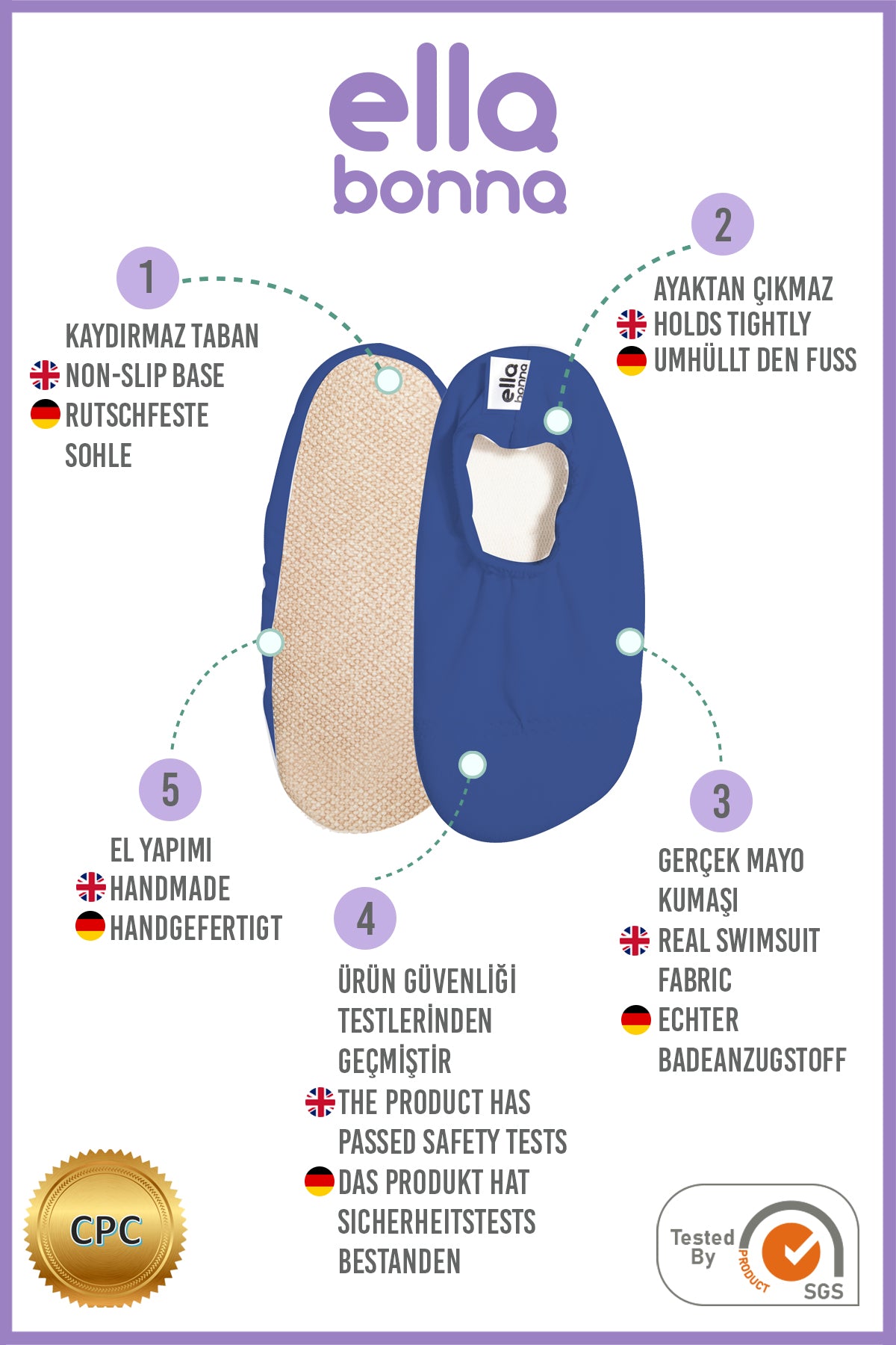 Non-slip Sole, Unisex Baby, Children's Sea Shoes, Pool Booties, Dark Blue