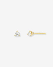 3 Prong Diamond Stud Earrings