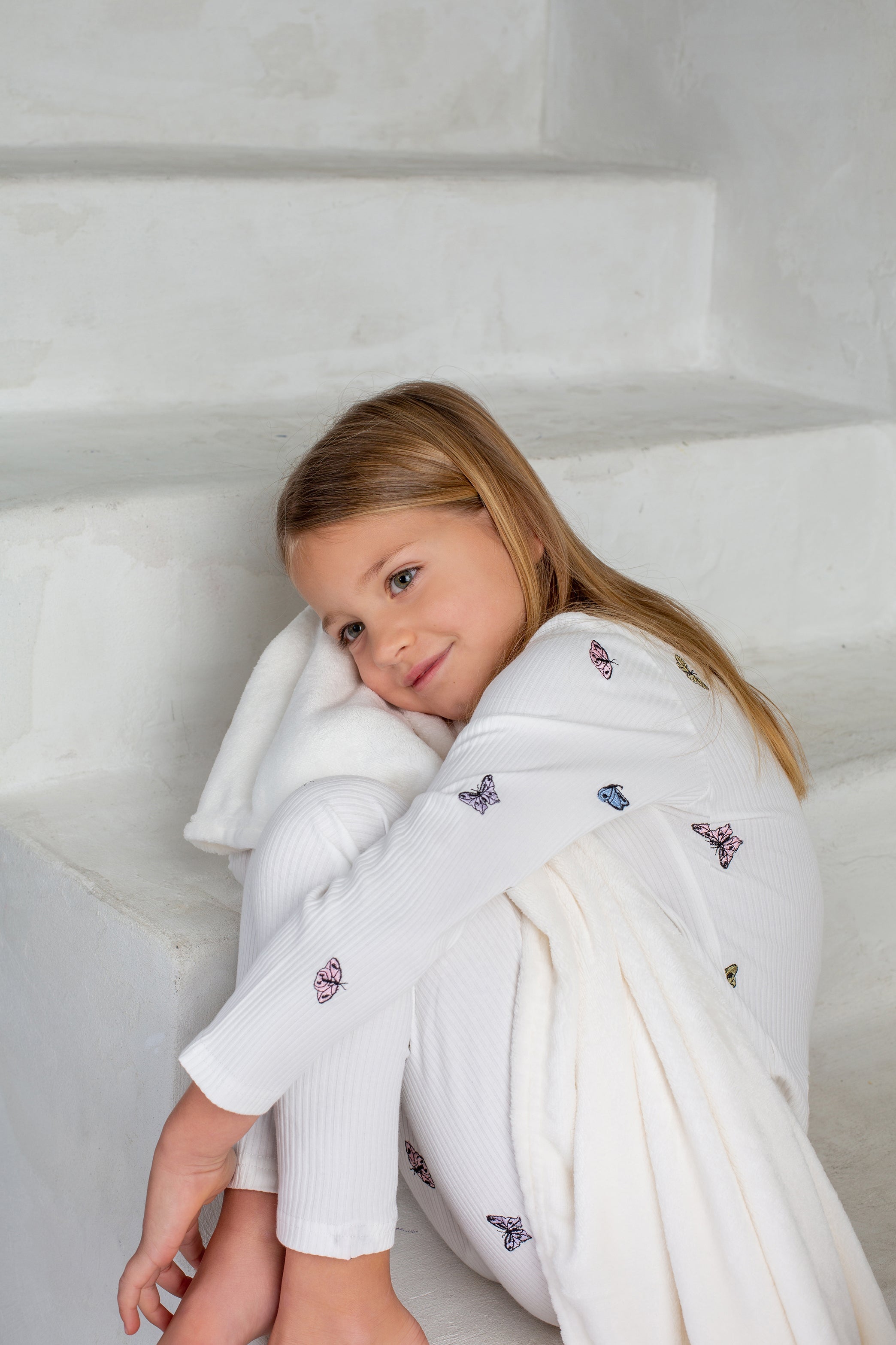 Pastel Dragonflies Loungewear Set, White