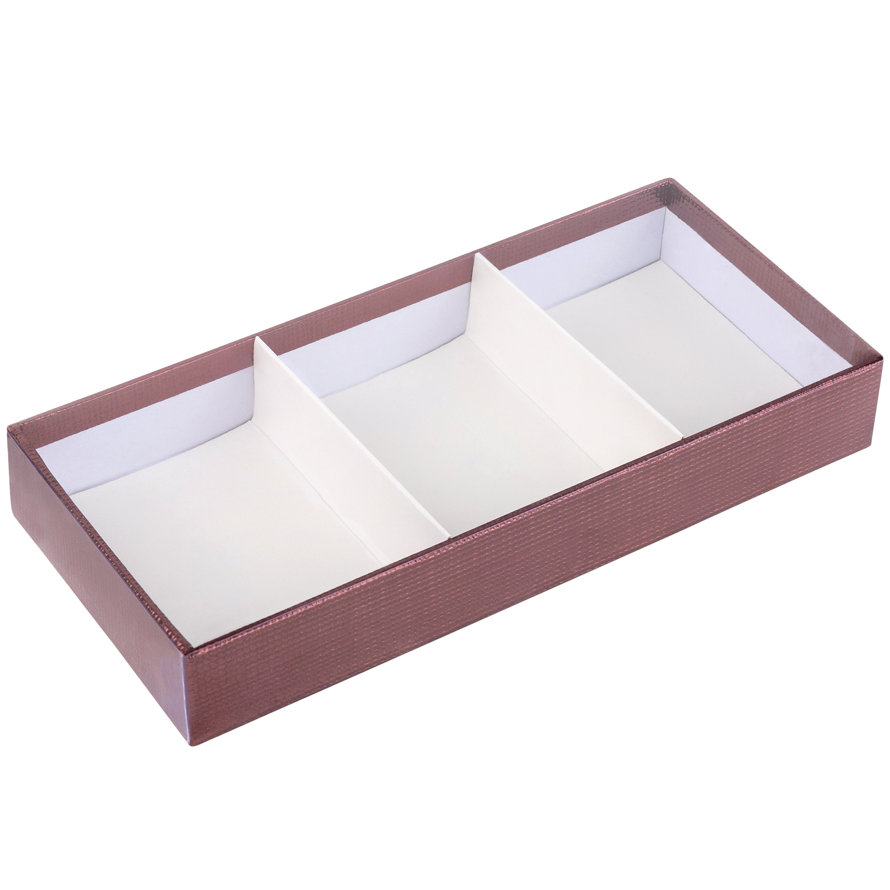 Three Section Maroon Tray 8 Packs Gift Box With Clear Cover 8.5"x3.75"x1.25"