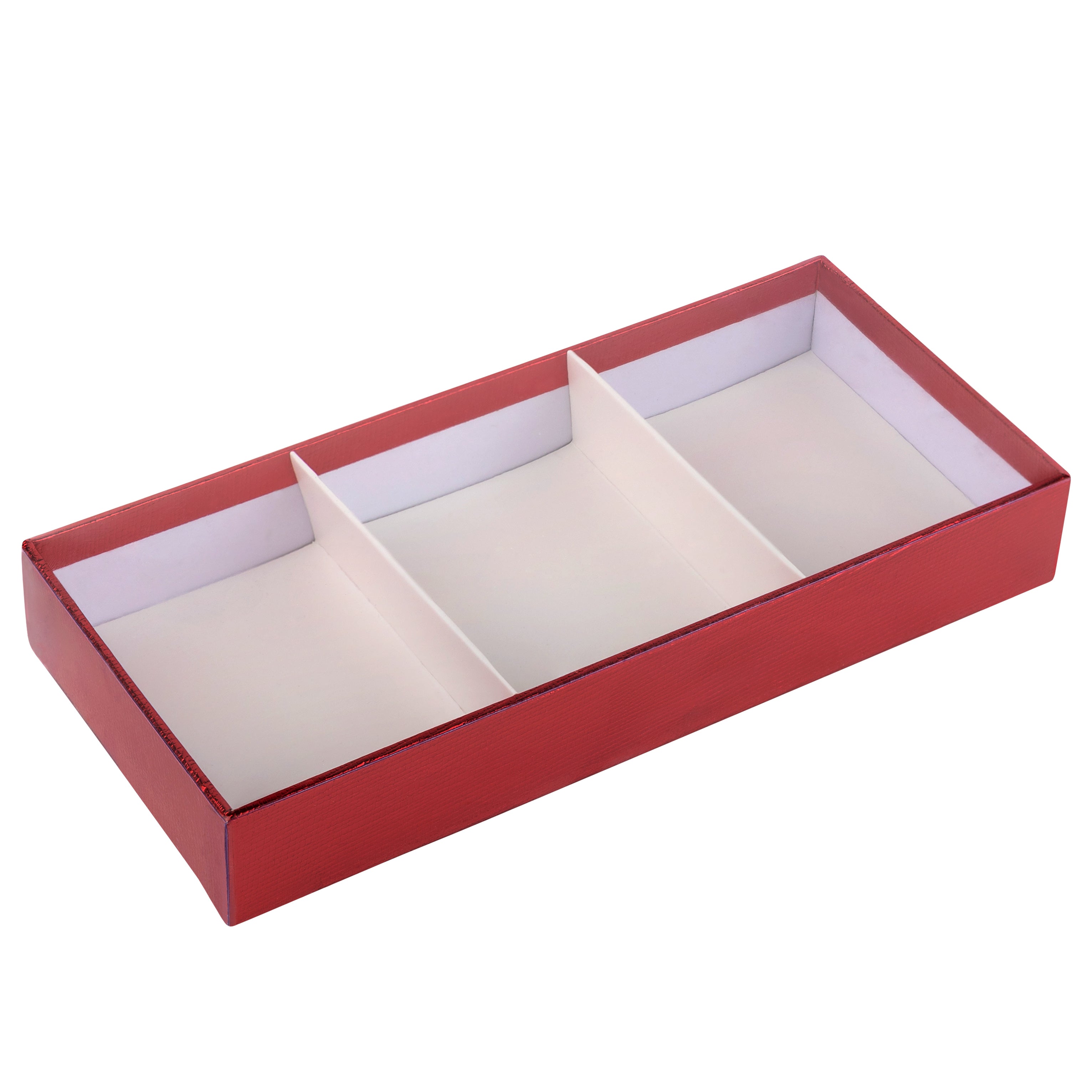 Three Section Maroon Tray 8 Packs Gift Box With Clear Cover 8.5"x3.75"x1.25"