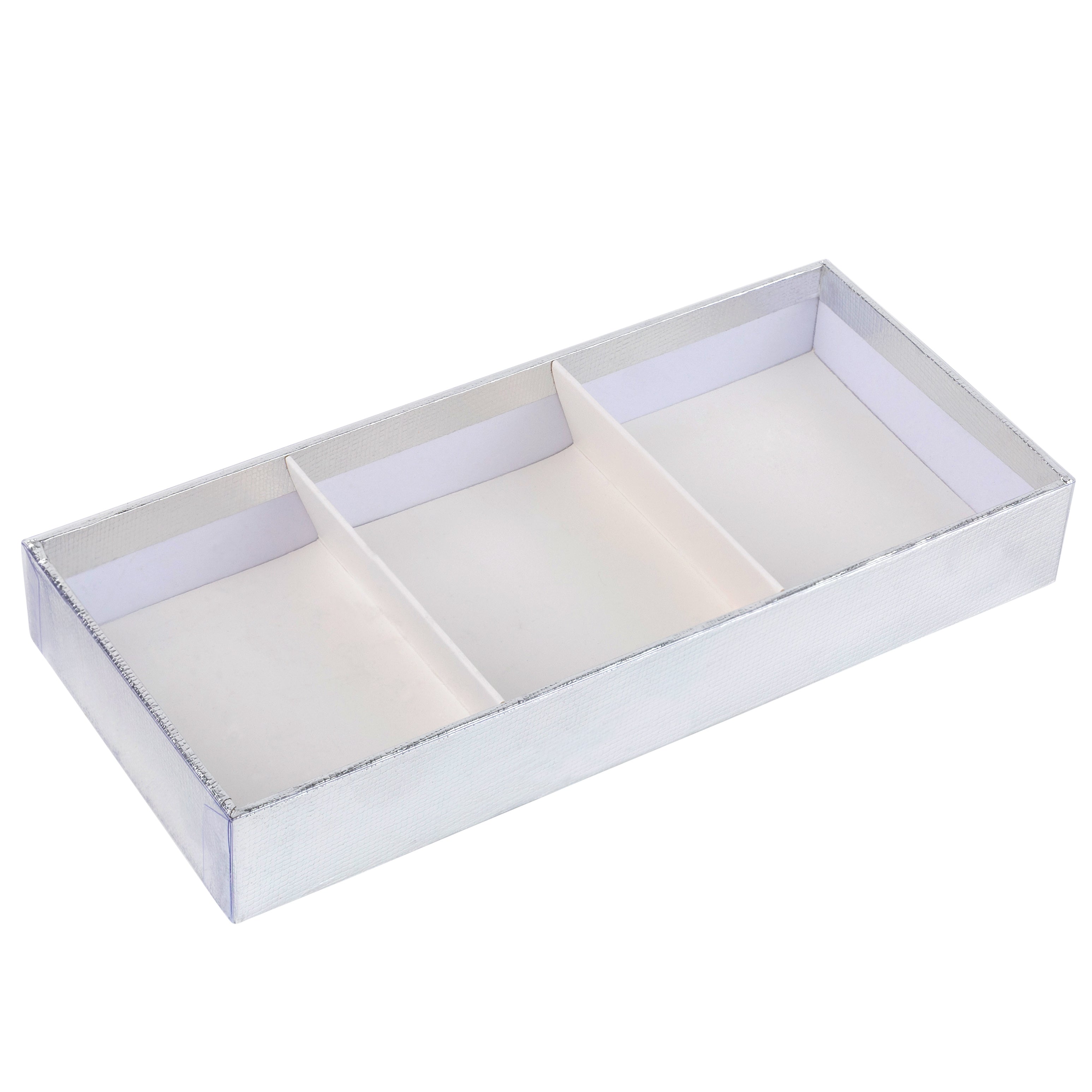 Three Section Maroon Tray 8 Packs Gift Box With Clear Cover 8.5"x3.75"x1.25"