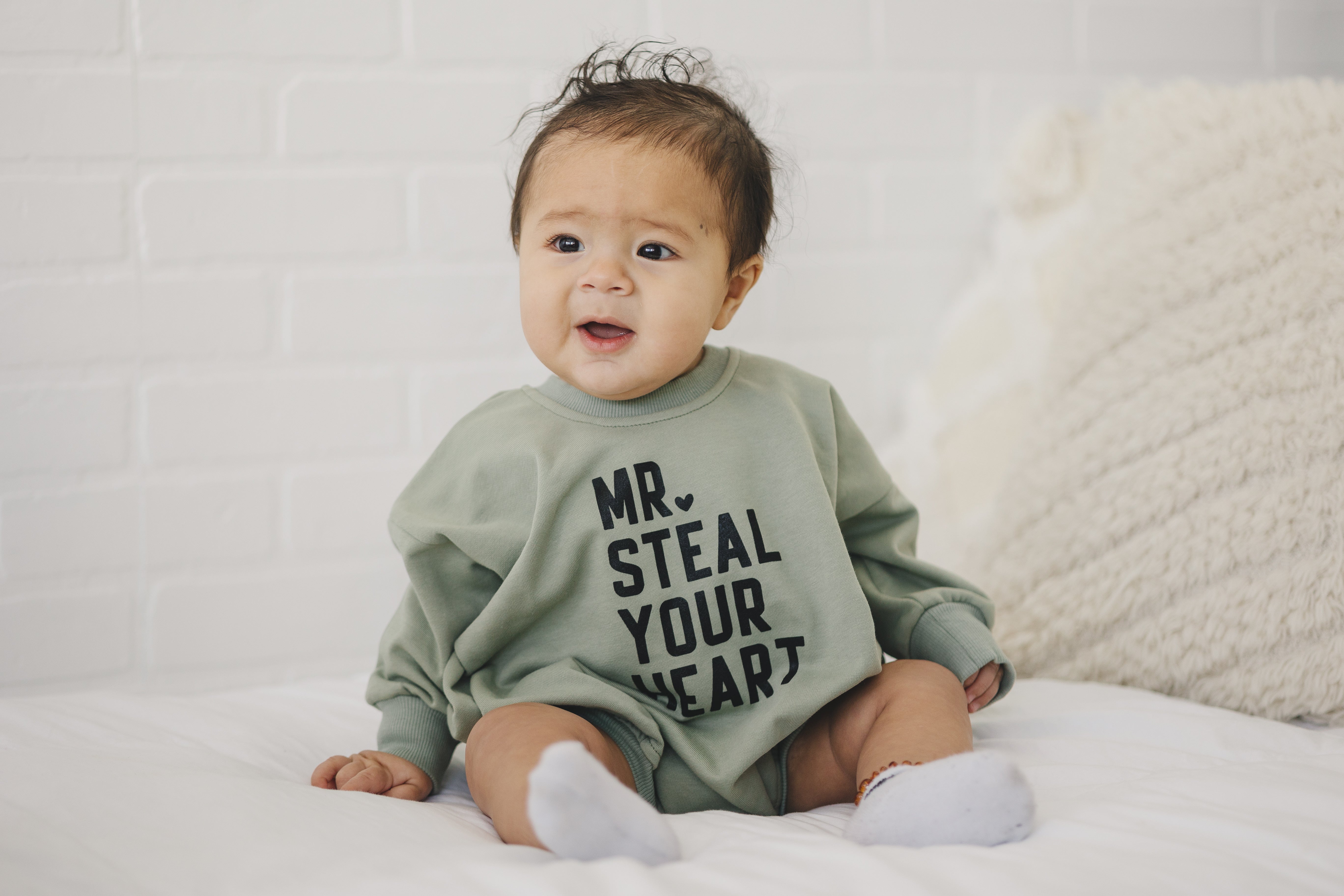 Mr. Steal Your Heart Sweatshirt Romper - More Colors
