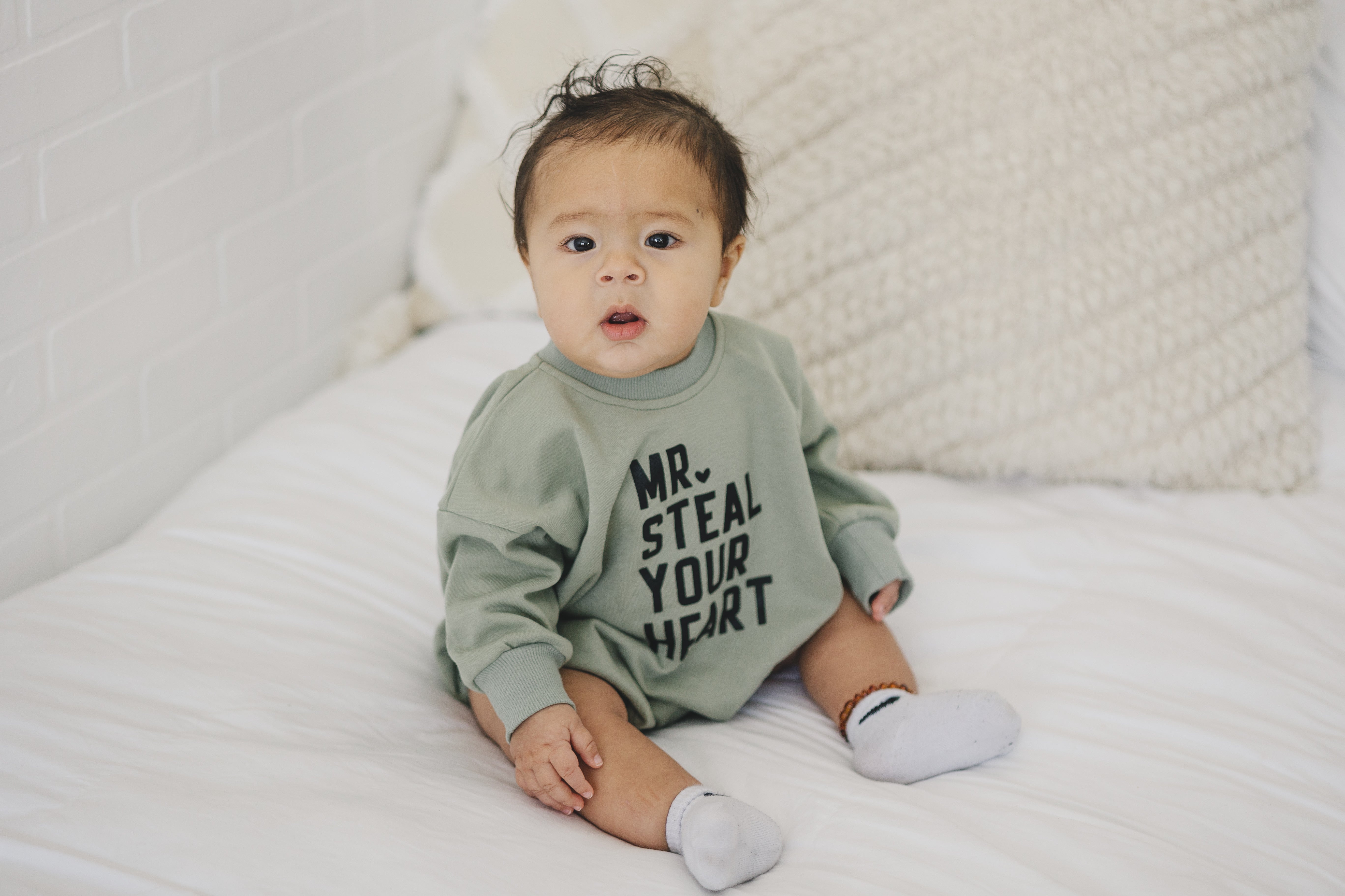 Mr. Steal Your Heart Sweatshirt Romper - More Colors