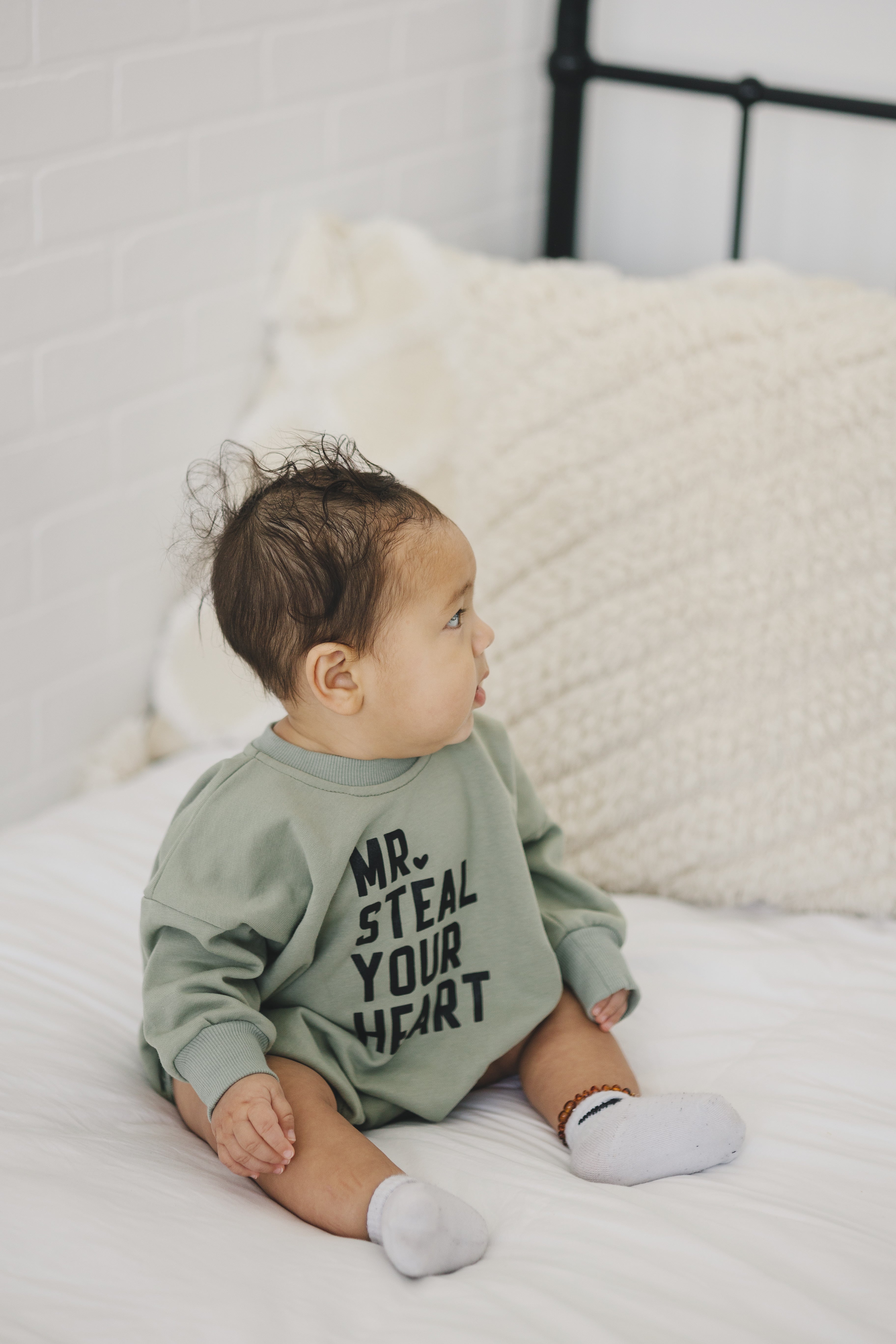 Mr. Steal Your Heart Sweatshirt Romper - More Colors