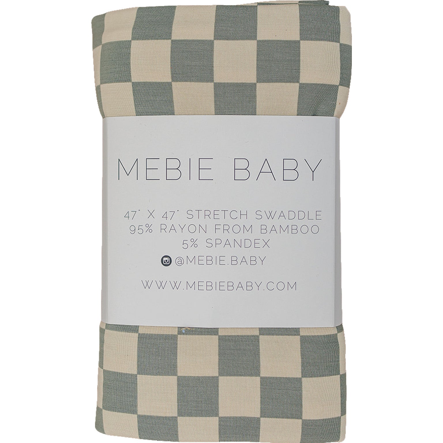 Light Green Checkered Bamboo Stretch Swaddle