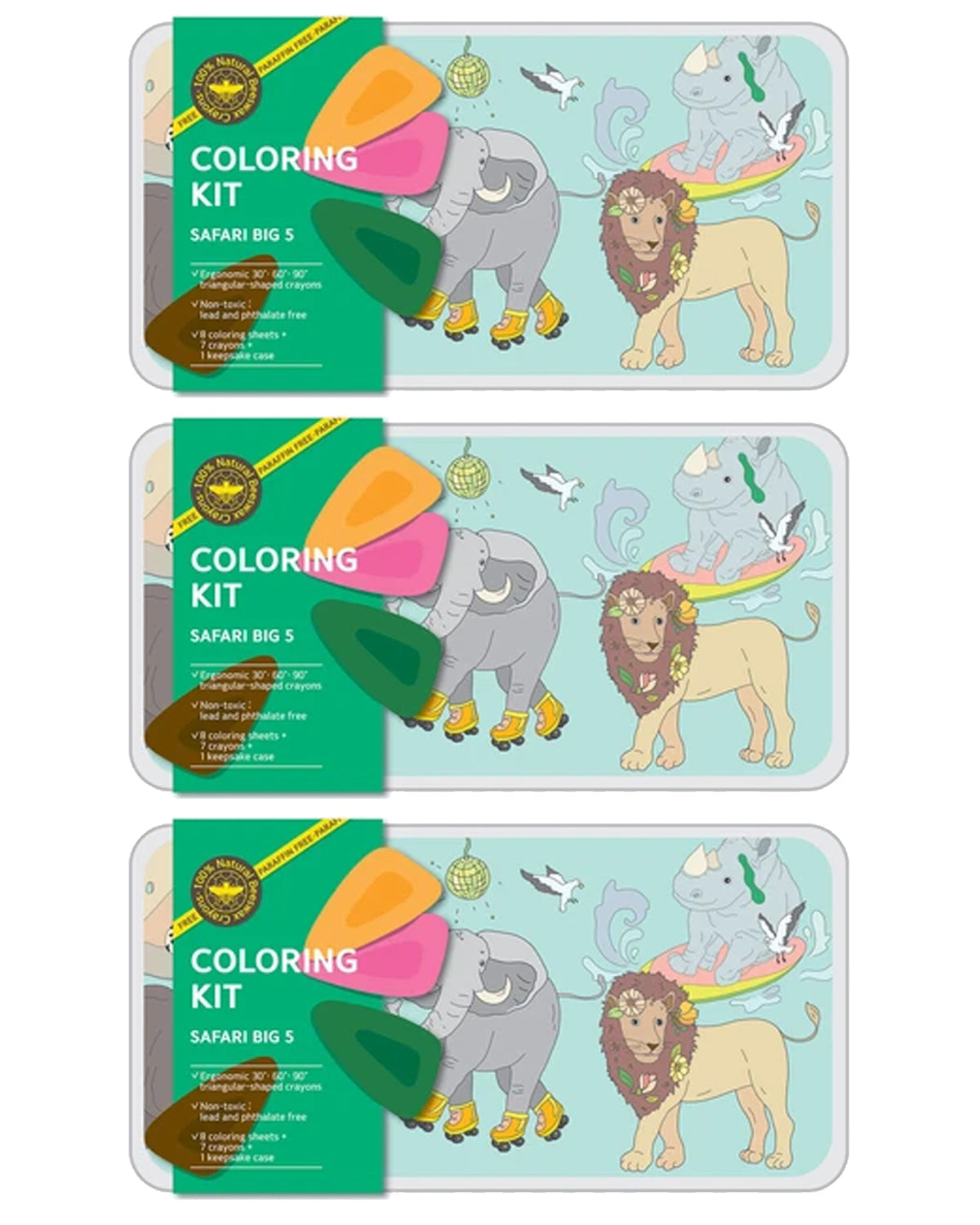 Coloring Kit - 3 Units In Set - Safari Big Five Large