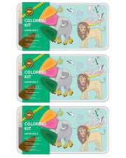 Coloring Kit - 3 Units In Set - Safari Big Five Large