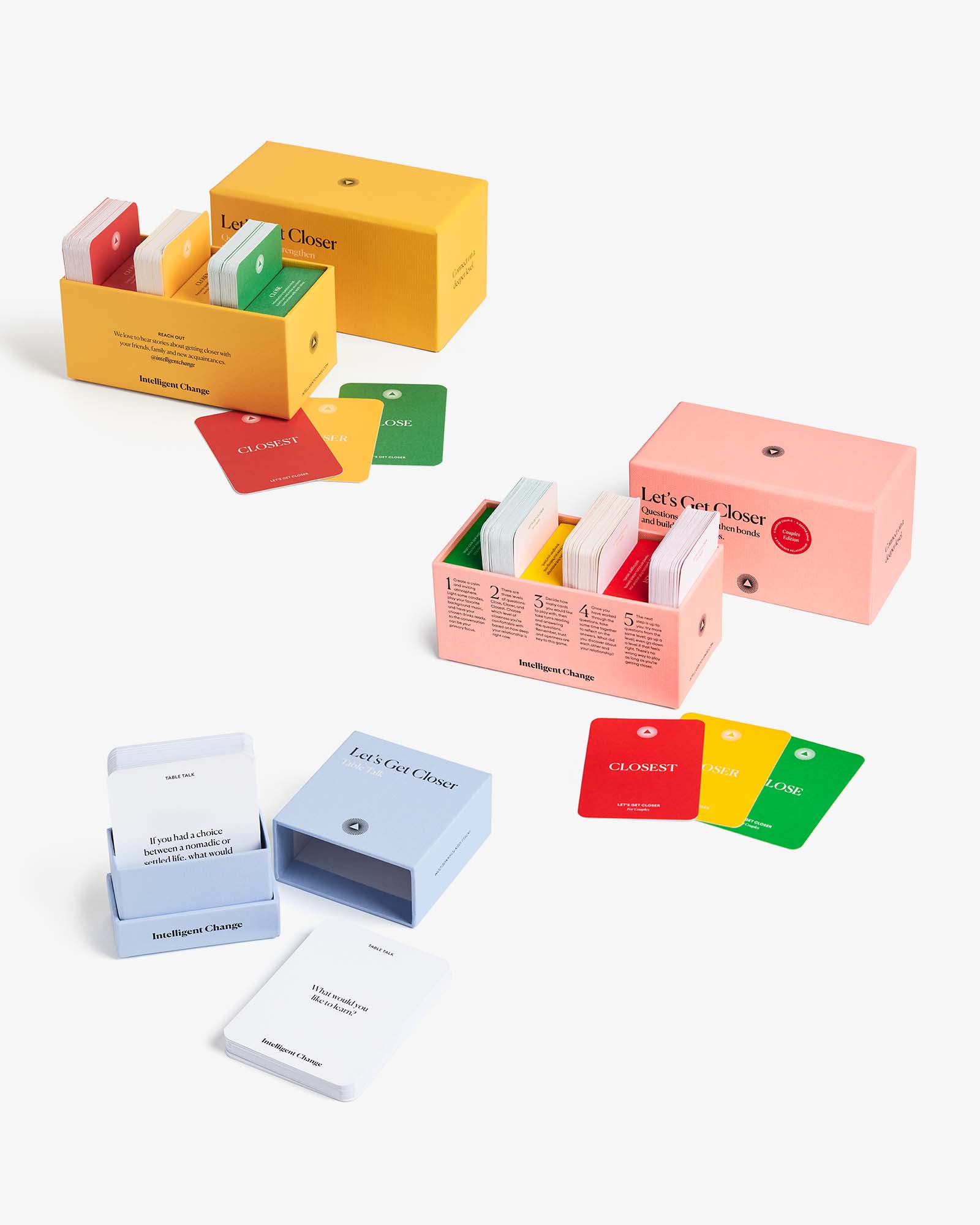 Let's Get Closer conversation cards to strengthen bonds and build relationships, dinner conversation card game, adult conversation cards