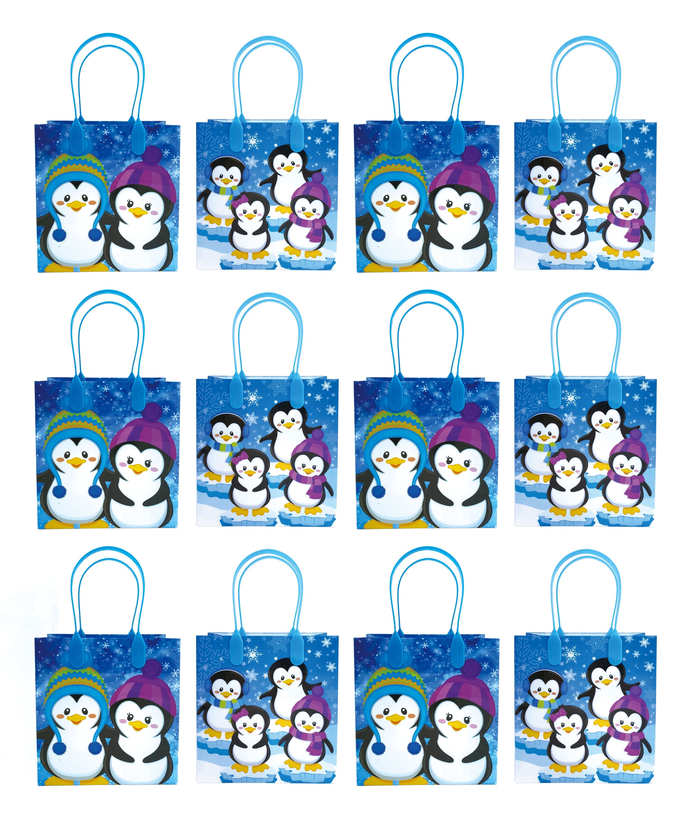 Penguins Party Favor Treat Bags - Set Of 6 Or 12