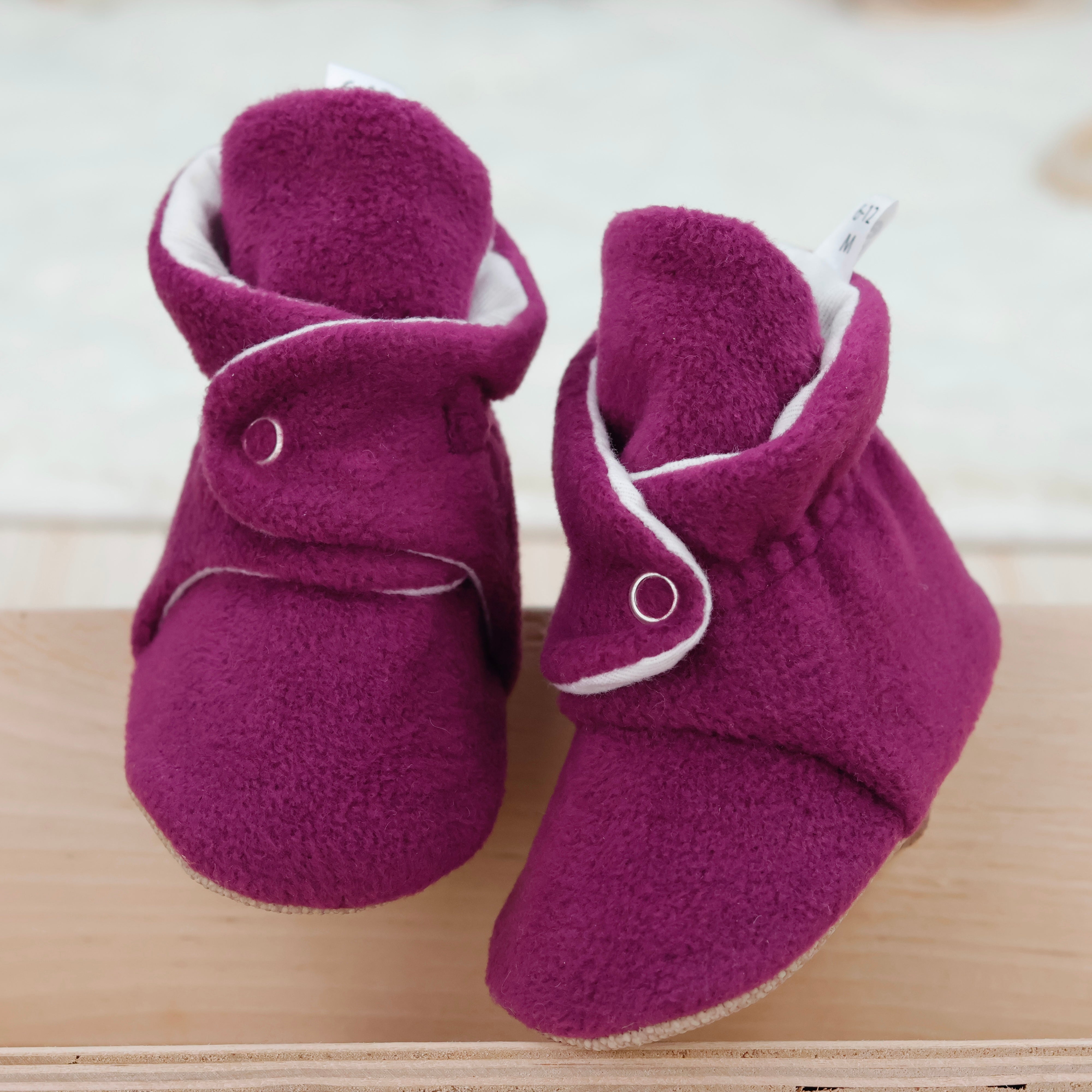 Organic Baby Booties, Newborn Booties Basic, Purple