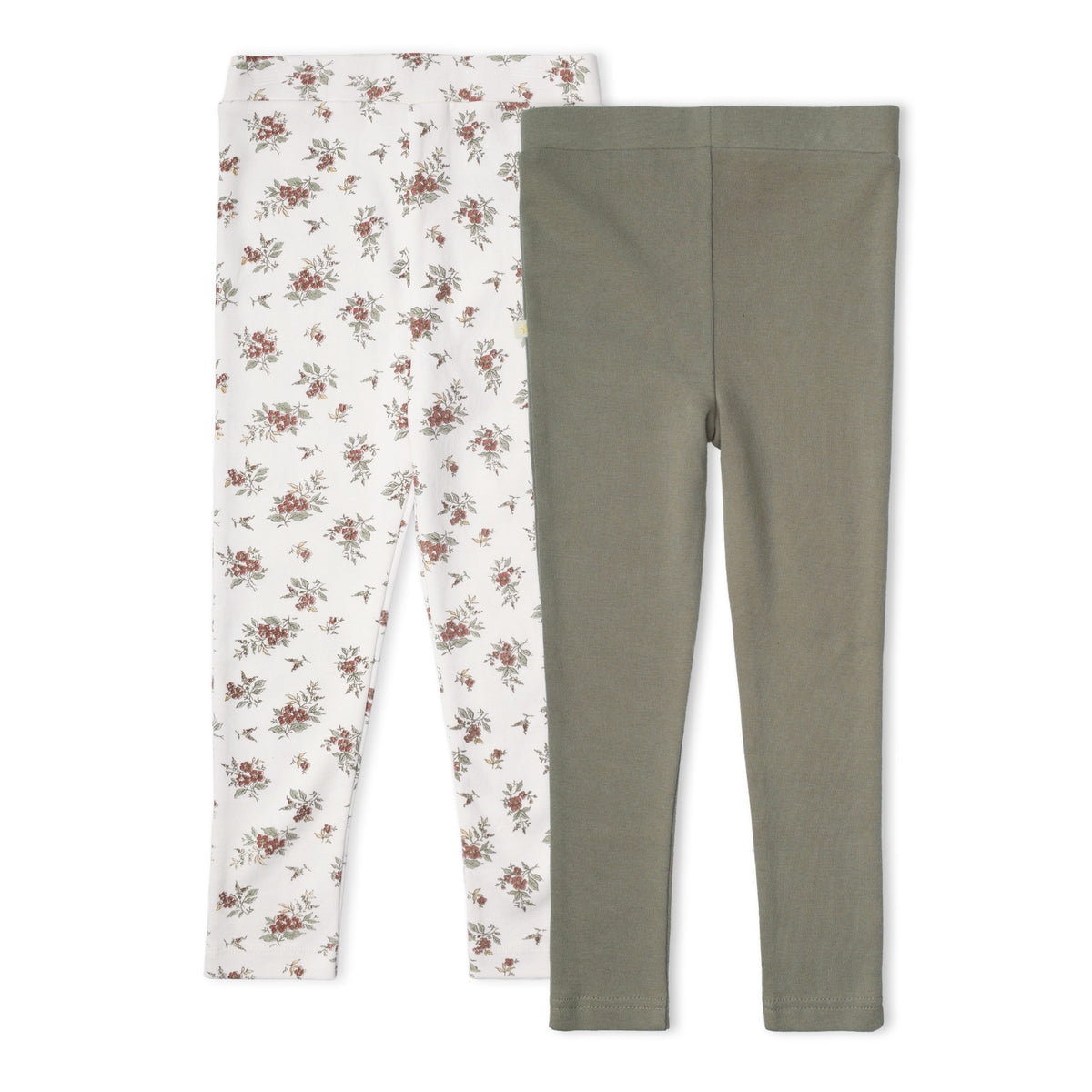 Organic Legging Set Of 2 - Winter Berry + Olive
