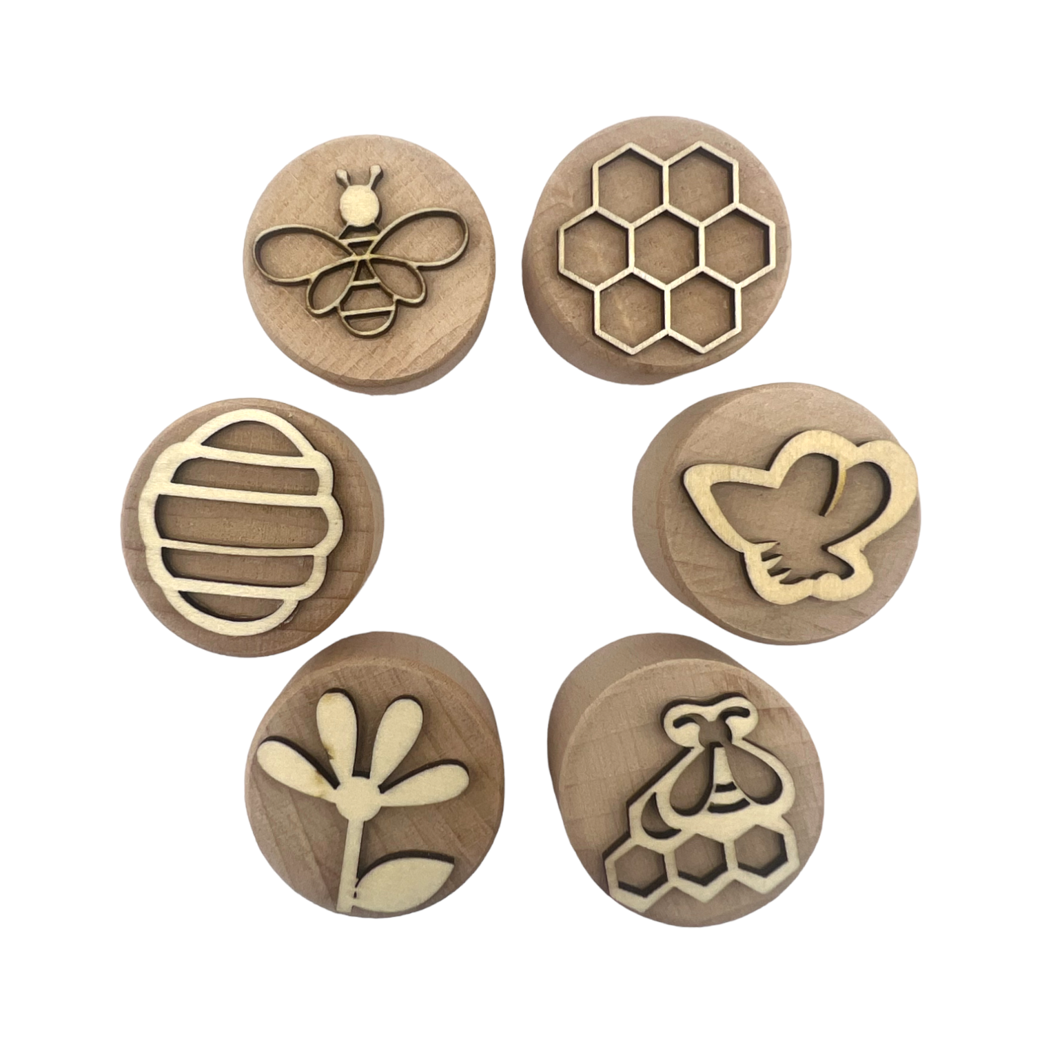 **pre-order (ships In 3-4 Weeks)**wooden Playdough Stampers Set