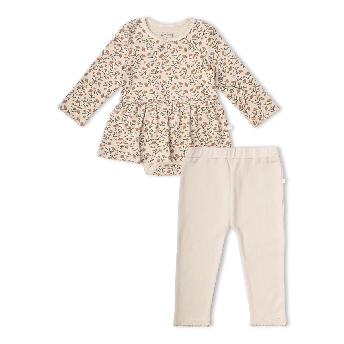 Organic Bodysuit Dress & Leggings Set - Rustbloom