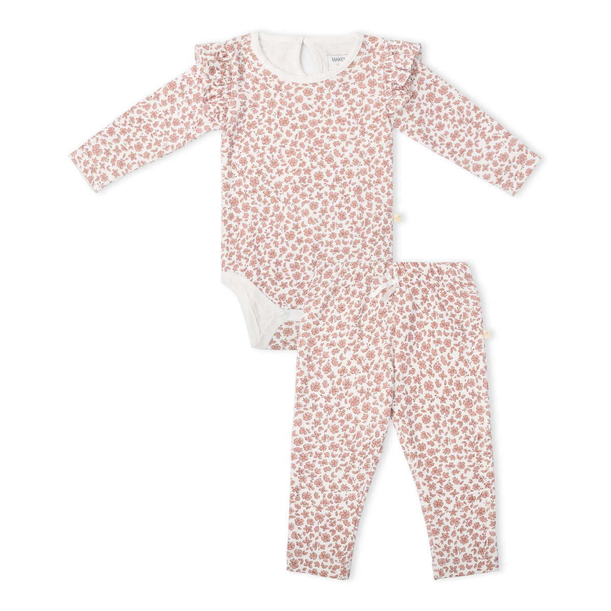 Organic Ruffle Bodysuit & Pants Set - Wild Petal