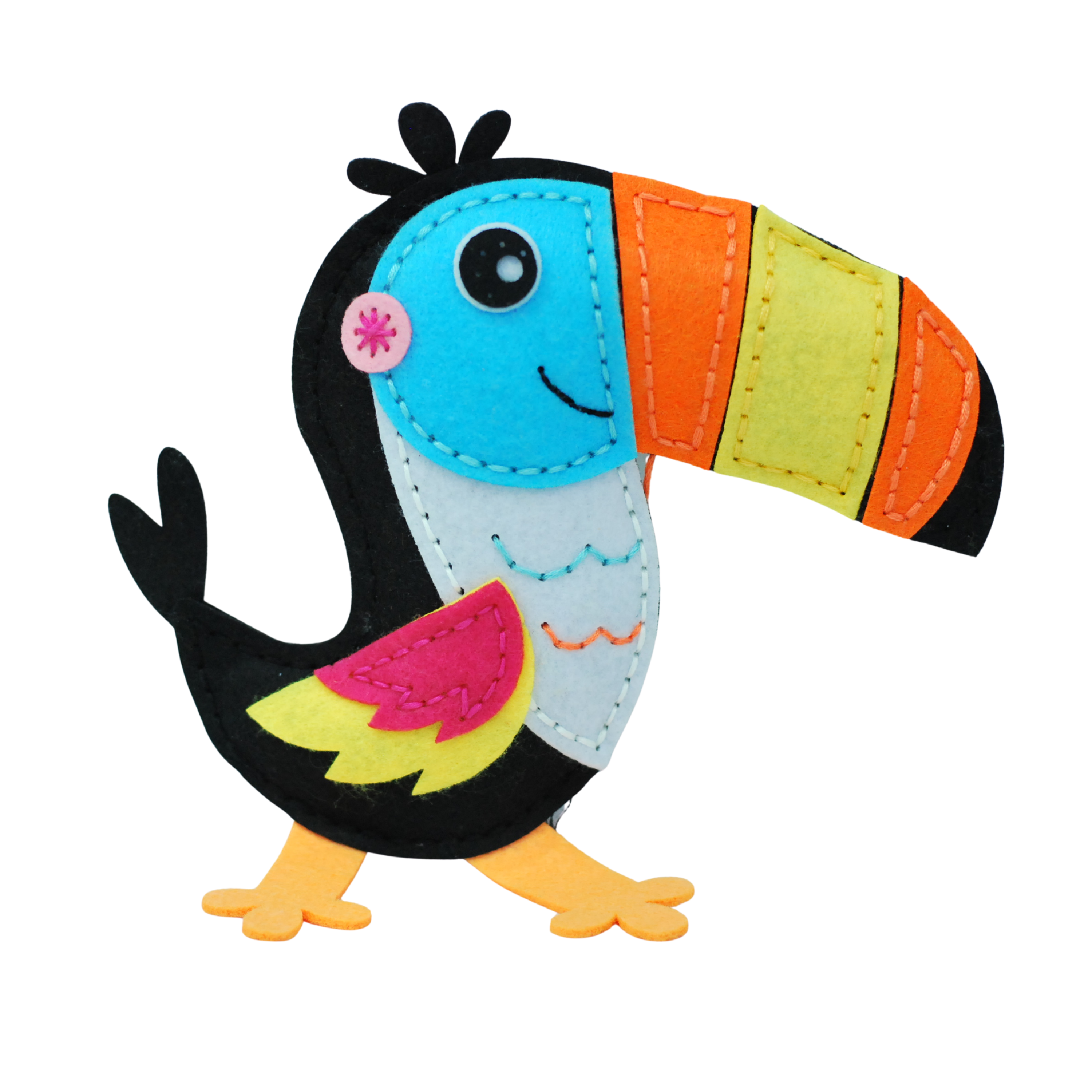 Apli Krapli - Apli Krapli Sewyourself Felt Toy Kit Toucan Precut Felt Stuffing Thread & Safe Needle Ages 6+