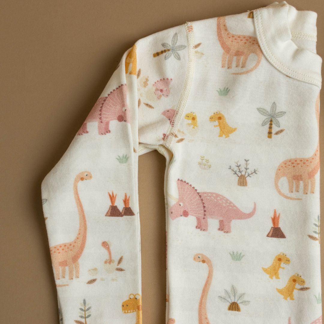 Rose Dino Family Organic Cotton Pajamas Made In Usa