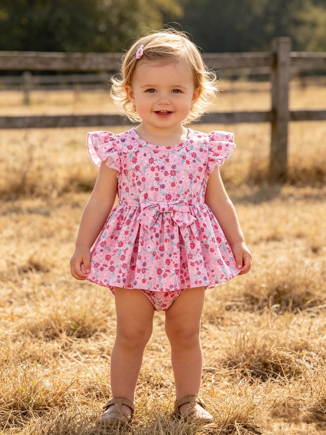 Mommy & Me Baby Girls Romper-spring Floral Print