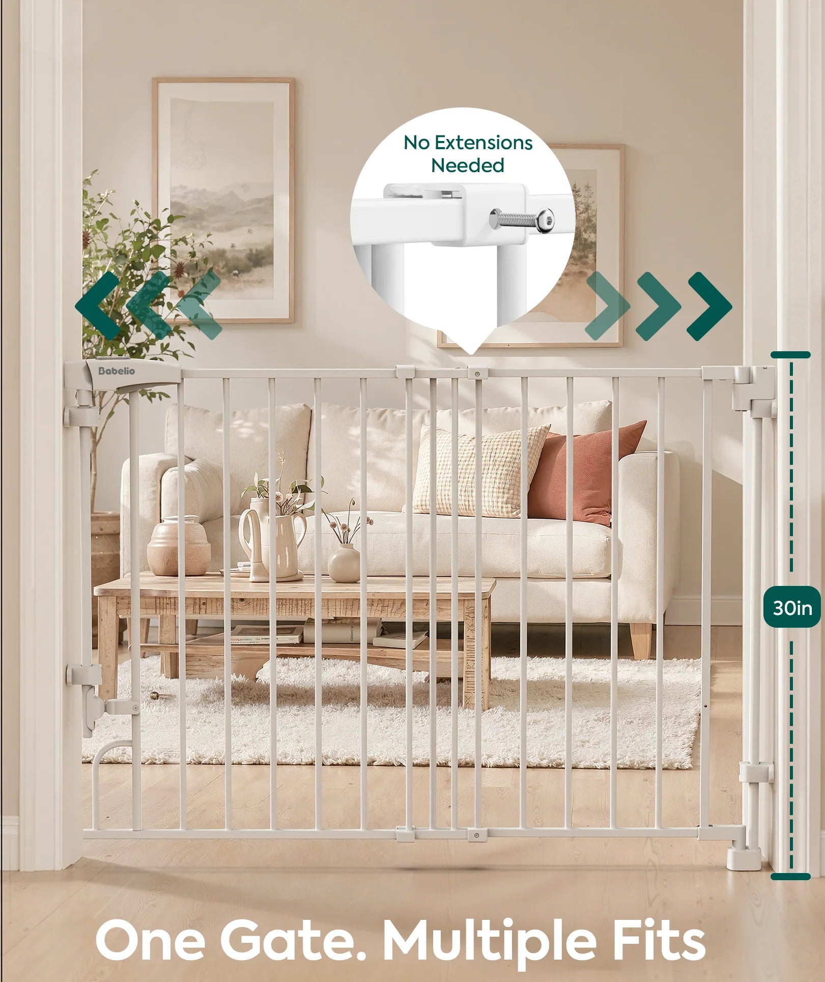 Boundless R30 Proflex | Removable No-trip Baby Gate For Stairs
