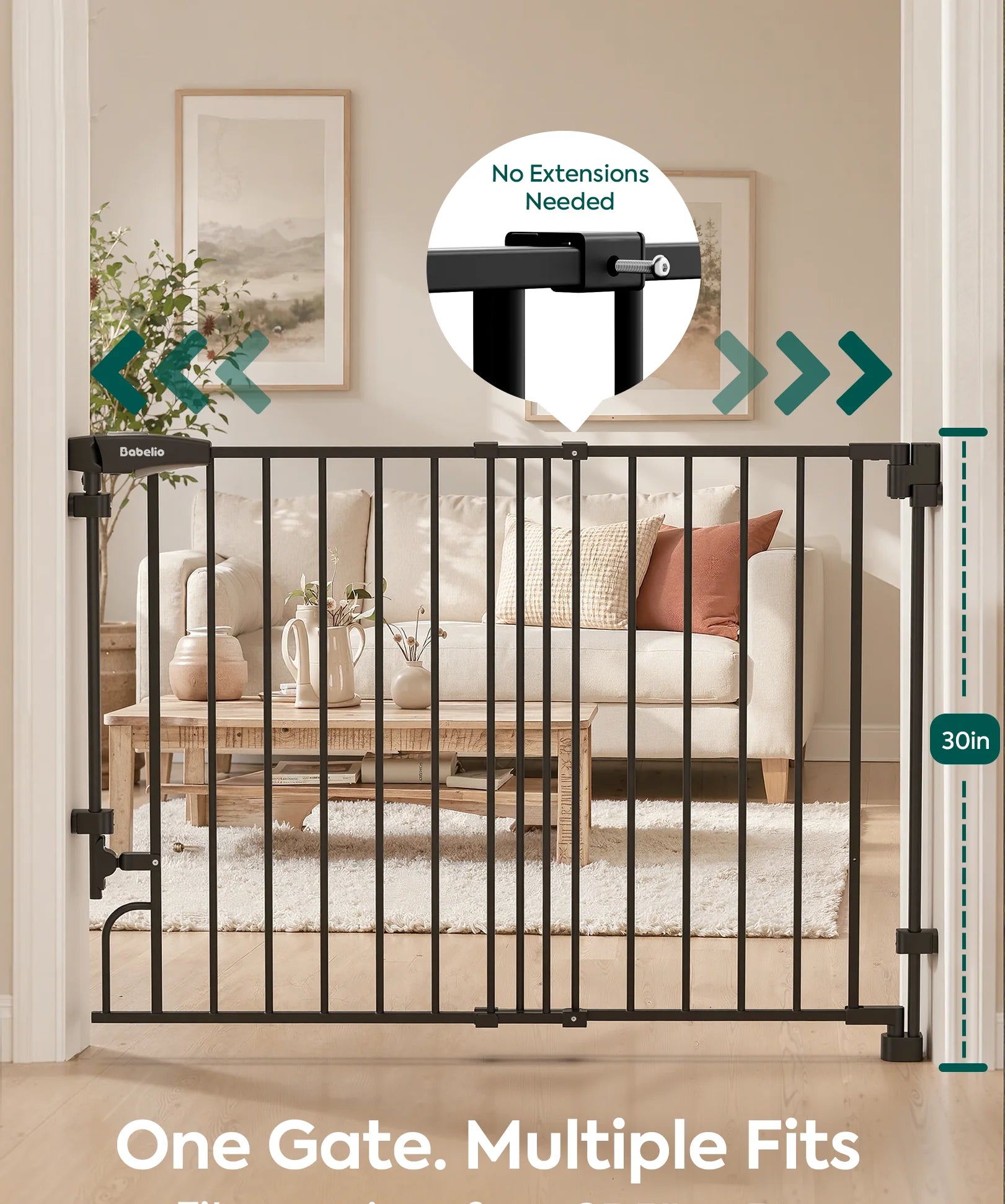 Boundless R30 Proflex | Removable No-trip Baby Gate For Stairs