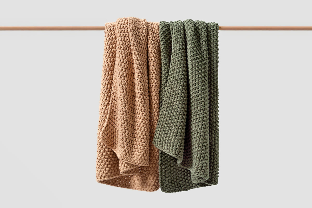 Cozy Knit Cotton Throw Blanket