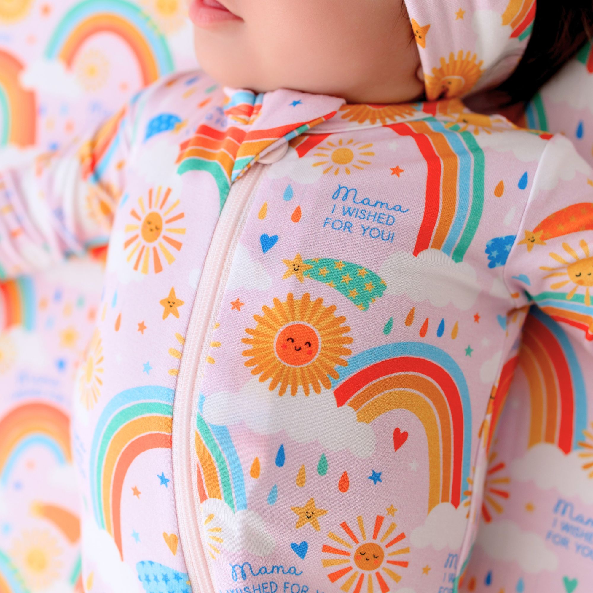 The Second-skin Footie | Here Comes The Sunshine (pink) | "mama, I Wished For You"