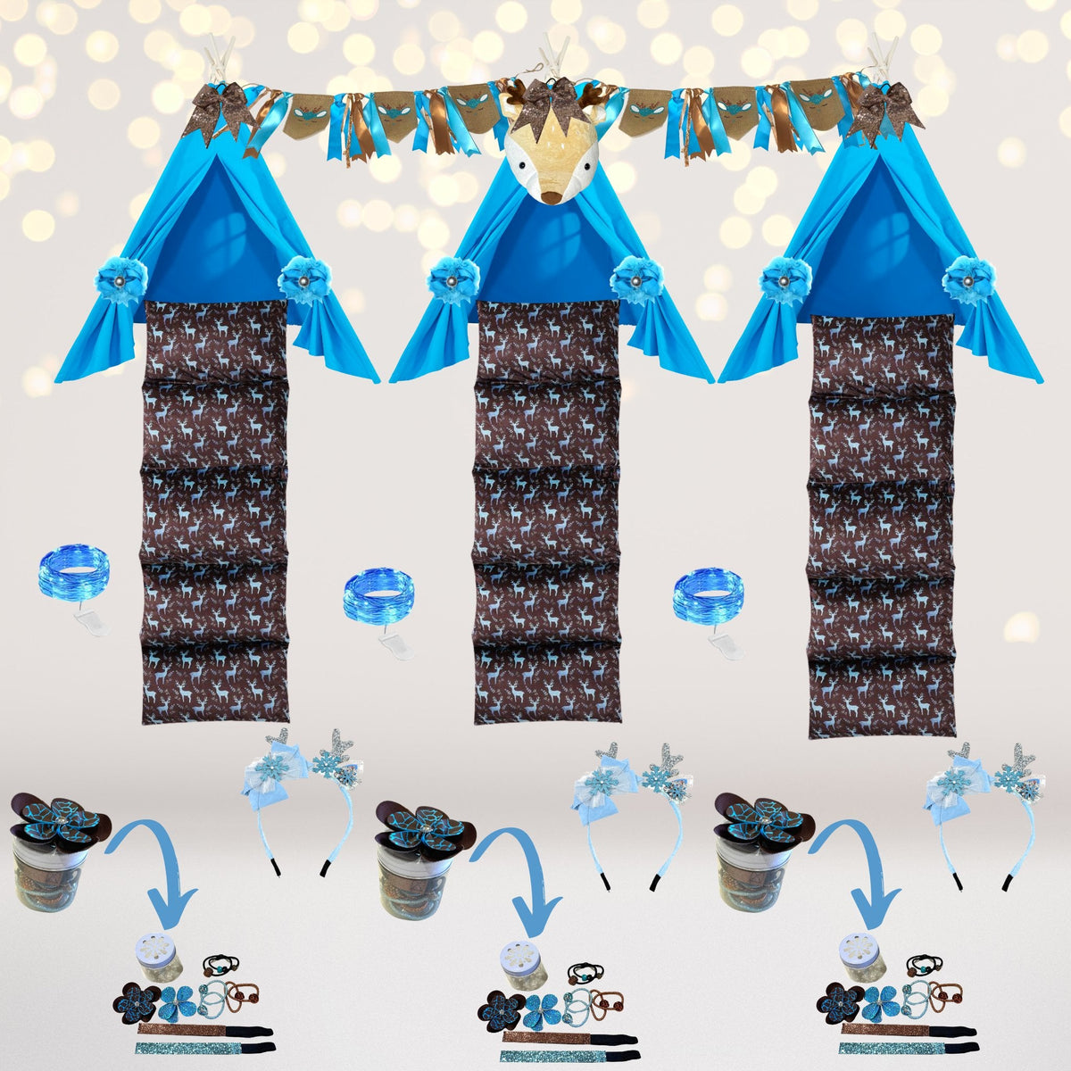Girl Woodland Glamping Birthday Party Decorations, Forest Animals, Wild One Teepee Tent Party