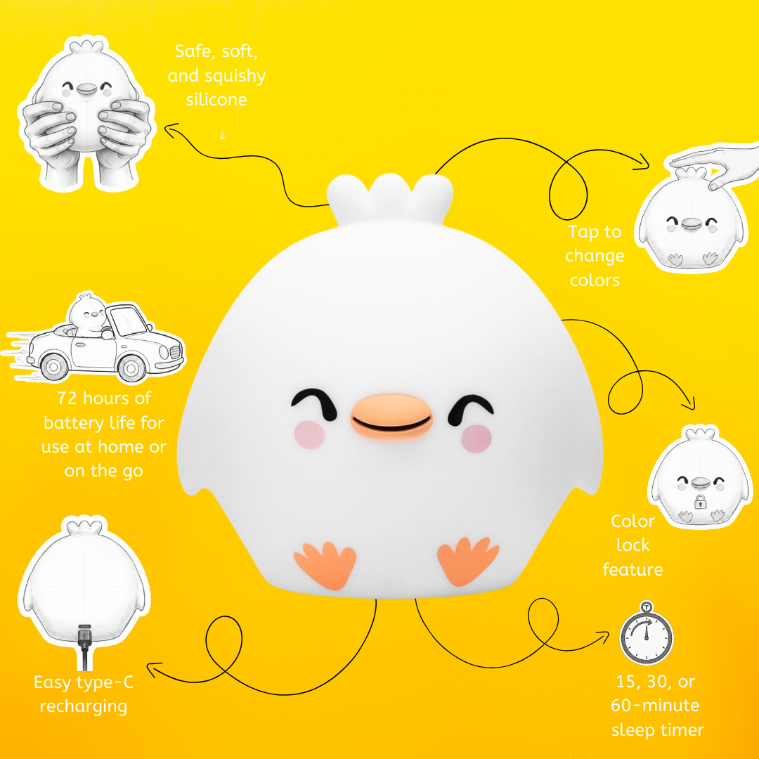 Lumipets® Clara The Chicken- Children's Touch Night Light