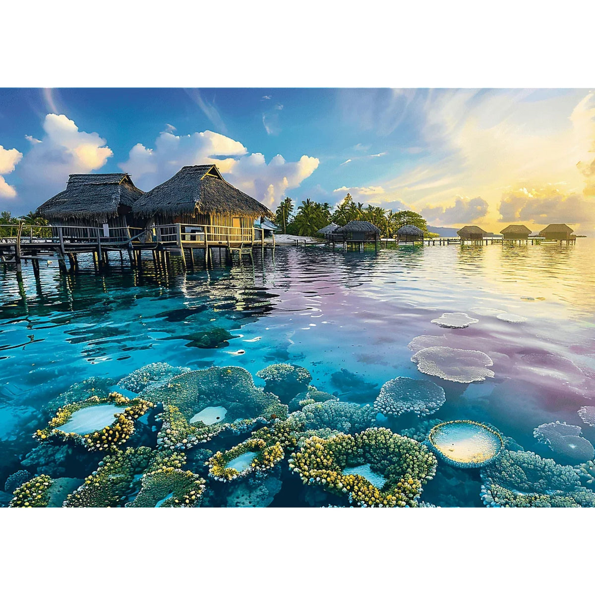 Red Breathtaking Lagoon Sunset 1000 Piece Puzzle