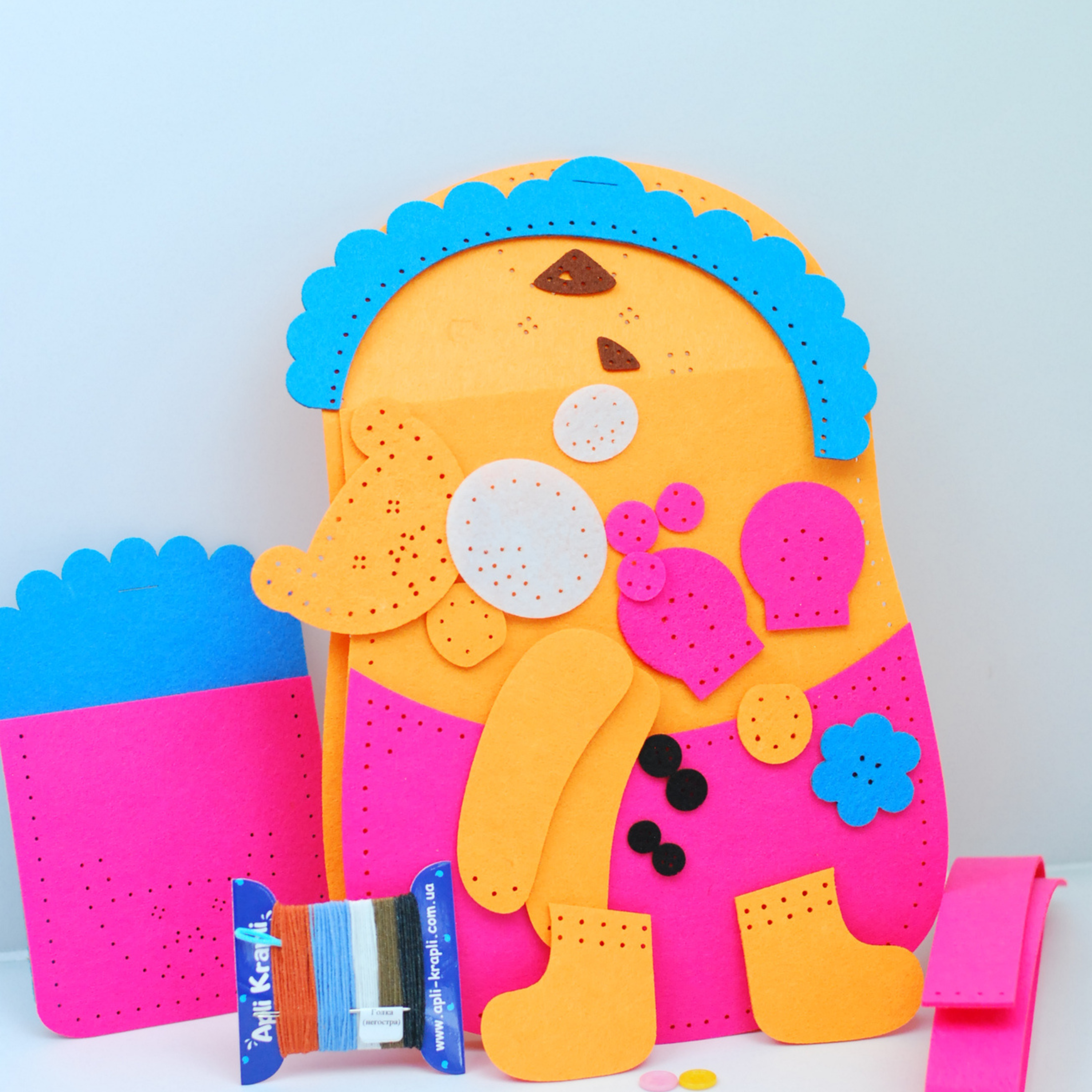 Apli Krapli - Apli Krapli Sewing Patterns Bag & Keychain Bear Printable Templates Materials Not Included Ages 10+