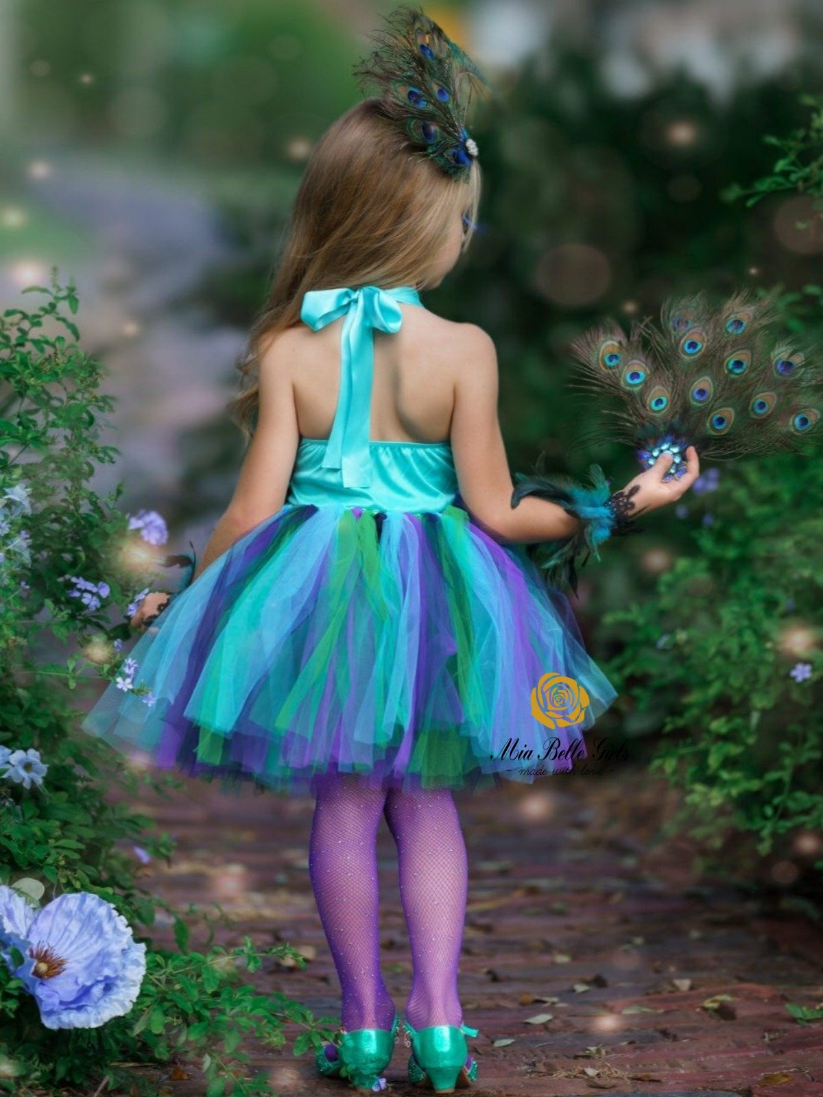 Girls Enchanted Peacock Fairy Tutu Costume Dress