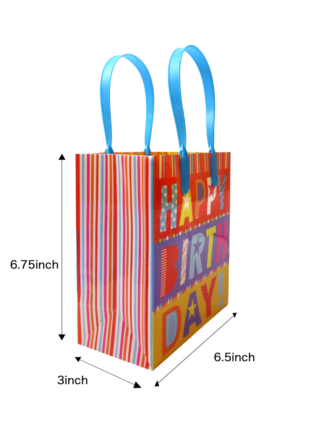 Happy Birthday Party Favor Treat Bags - Set Of 6 Or 12