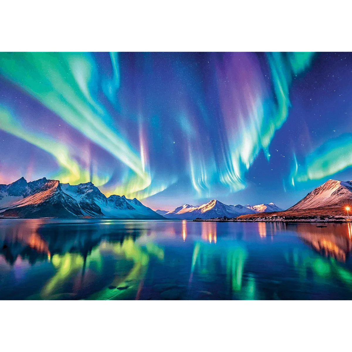 Red Northern Lights 1000 Piece Puzzle